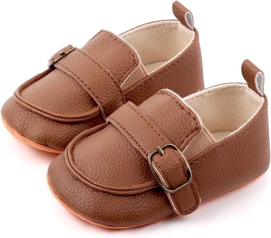Aploxphy Baby Girls Boys Classic Loafers Infant Oxford Dress Shoes Prewalker Soft Slip on Moccasin Crib Flats Newborn Shoes image number 6