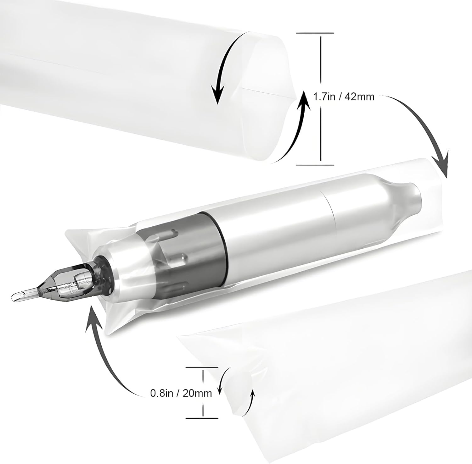 200Pcs Tattoo Machine Covers Clear 7.5X2.7 Inch Tattoo Pen Covers Large Machine Bags Sleeves for Tattoo Machine Accessories, Kits & Supplies - Clear image number 4