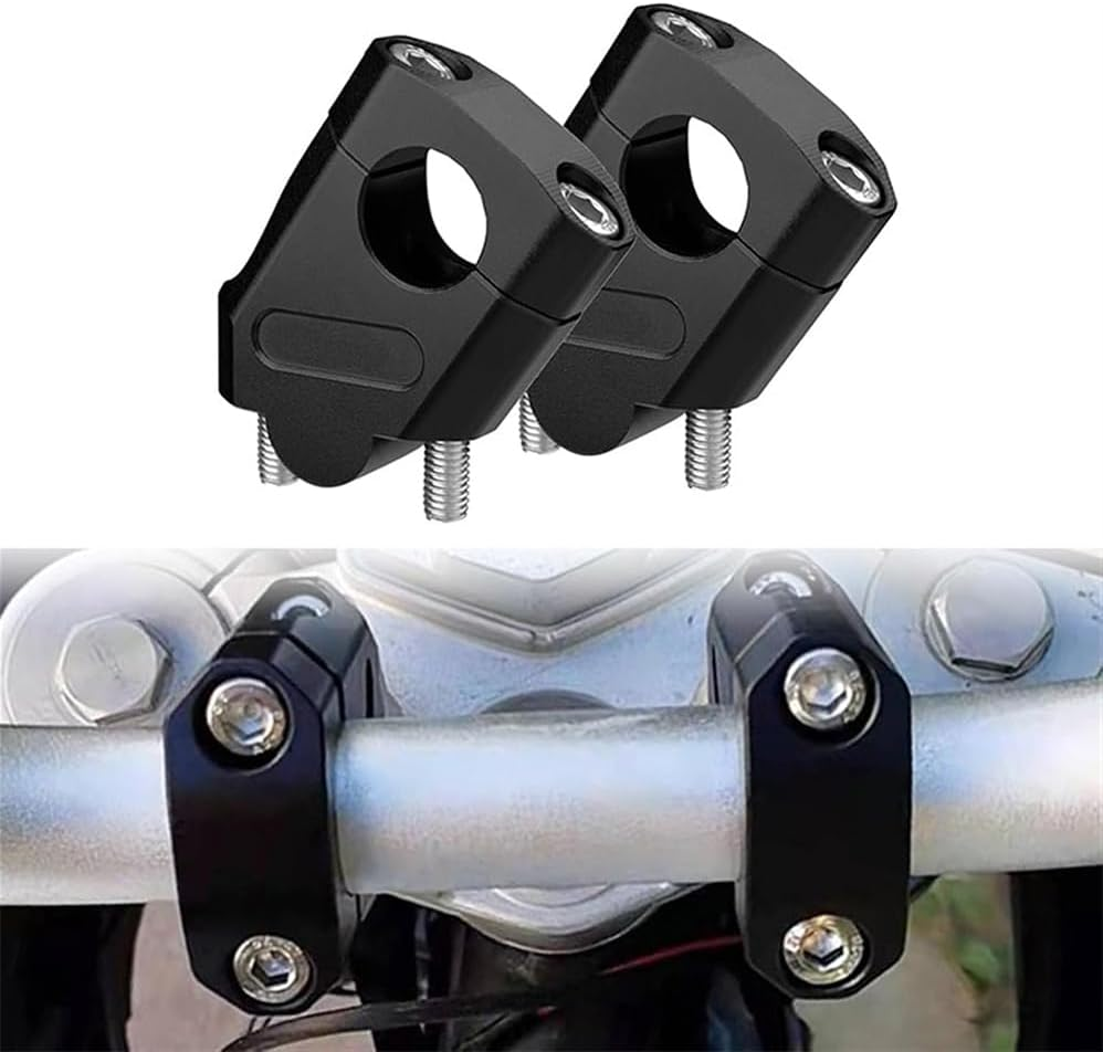 22Mm Universal Handlebar Bar Risers Motorcycle Bar Clamps, Motorcycle Handlebars Riser, Motocross Heightening Clamp Mount Pit, Retrofitting the Motorbike'S Leading Handlebar (Black)