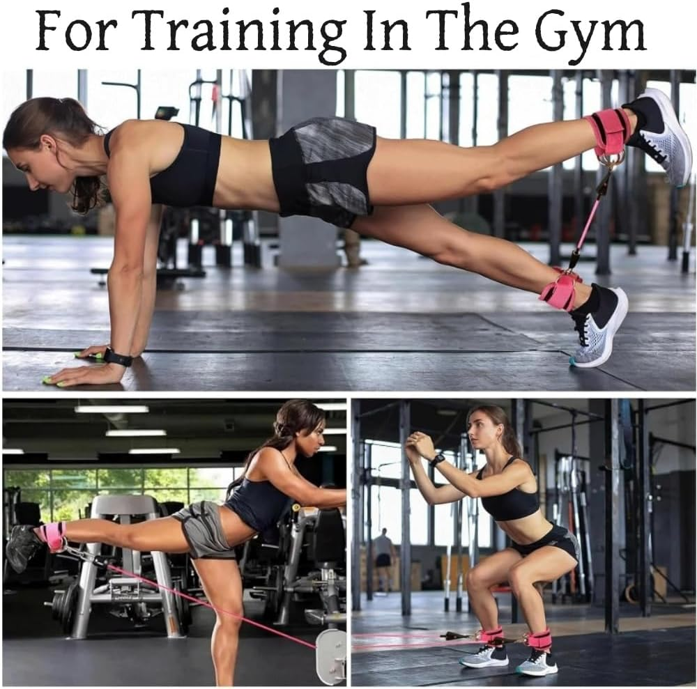 Goxfaca 1Pair Ankle Strap for Cable Machines and Resistance Bands,Gym Glute Workouts Leg Extensions Work Out Cuff Attachment for Home Hip Abductors Booty Workouts image number 4