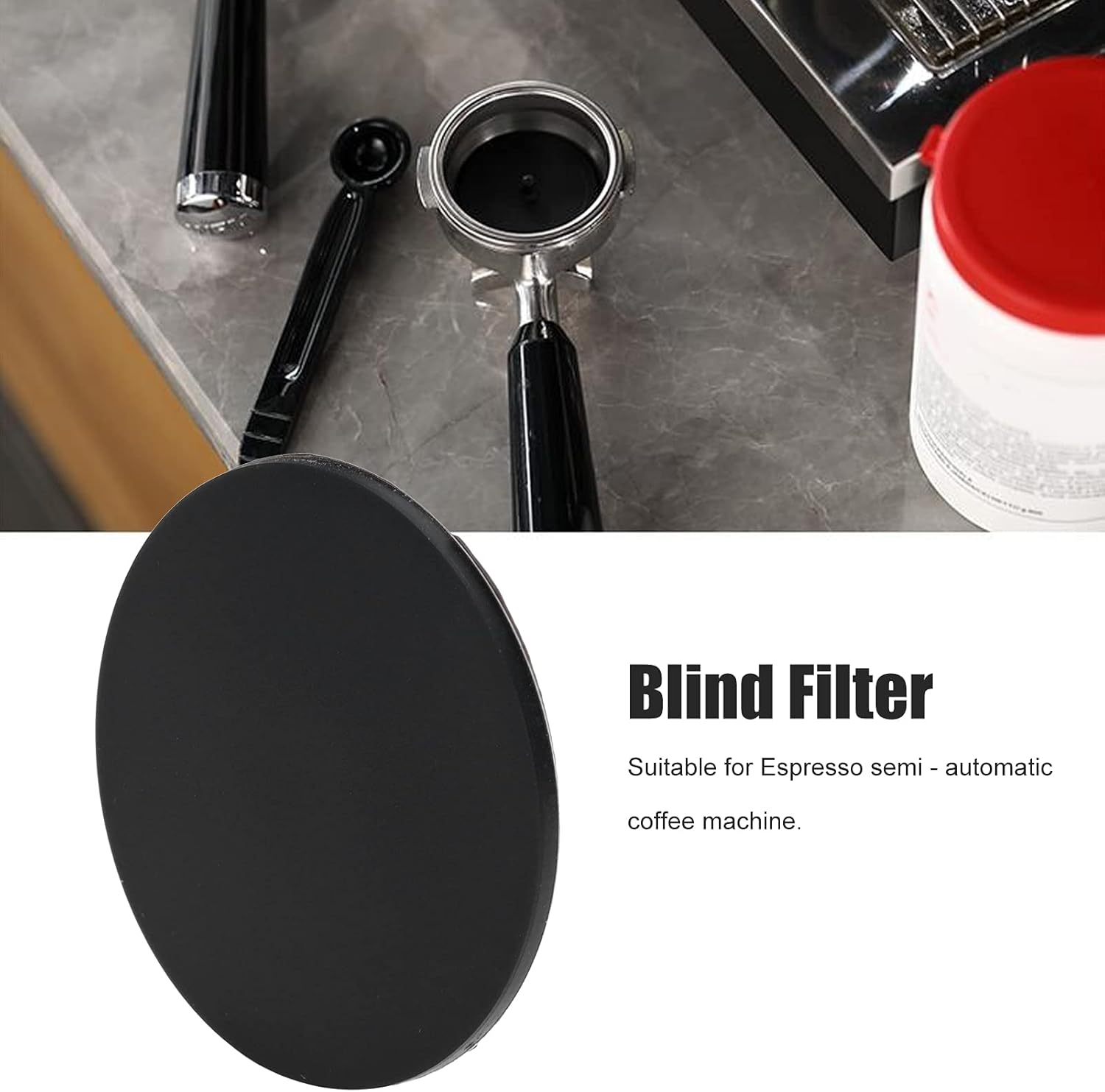 Coffee Blind Filter Lid, Reusable Silicone Lid, Blind Filter Backwash Disc Espresso for Coffee and Tea