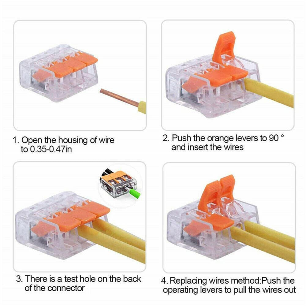 Yotsuba Lever Nut Wire Connector Kit, 75 Pcs Electrical Connector Wire Block Clamp Terminal Compact Lever (2 Port, 3 Port & 5 Port) image number 6