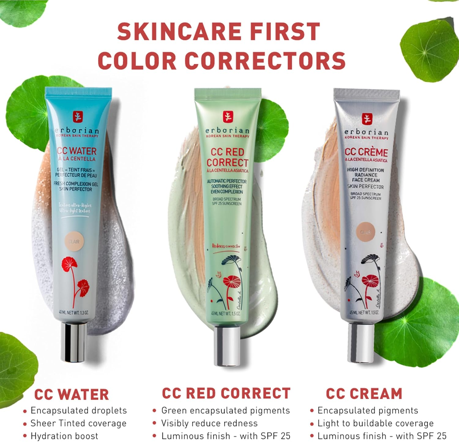 Erborian - Cc Water with Centella Asiatica - Skin Perfecting Facial Care with Hyaluronic Acid for a Fresh Complexion, Soothes and Moisturises - Korean Cosmetics - Cc Water Caramel Shade - 15 Ml image number 3