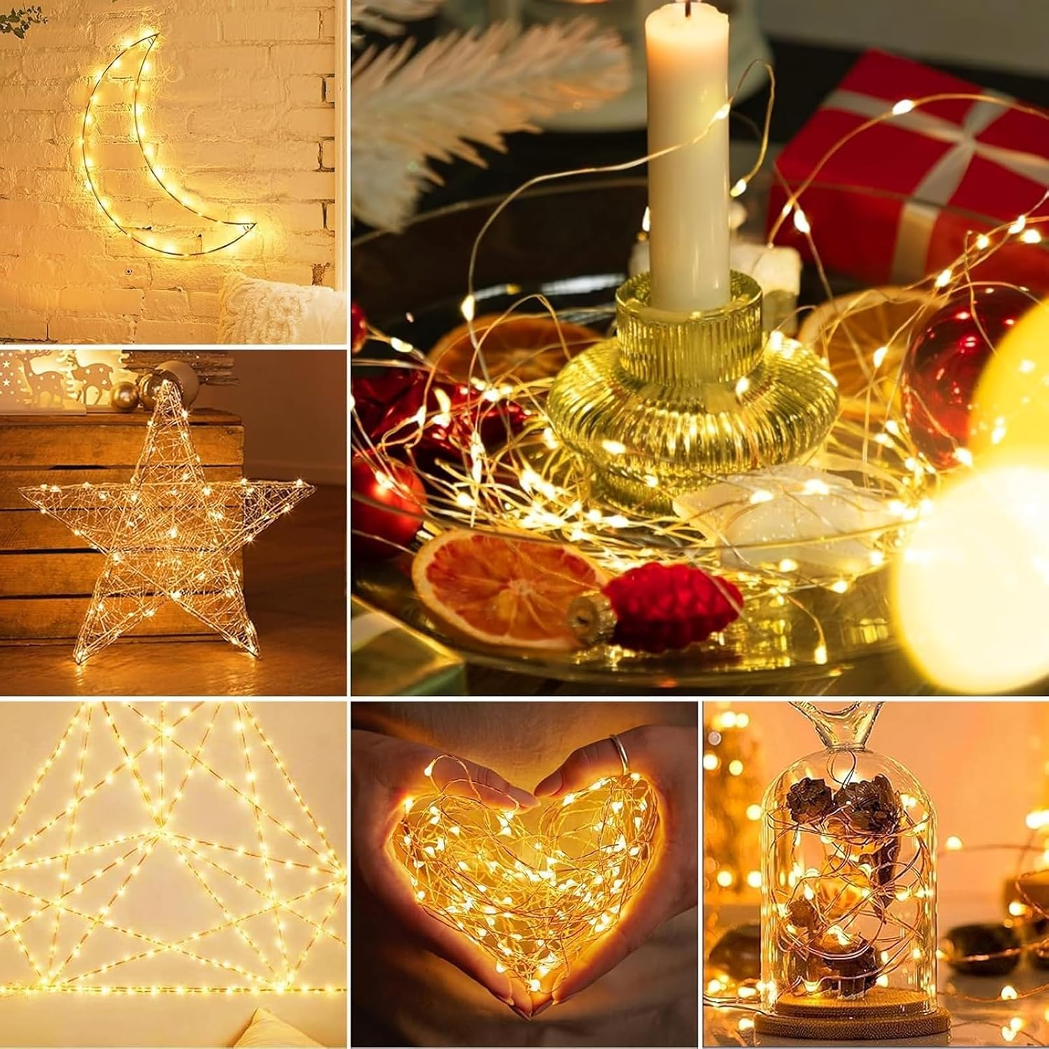 Alegre USB LED String Lights, 2M 20 Leds Copper Wire String Lights Plug in Waterproof Warm White for Indoor Outdoor Decoration LED String Lights image number 6