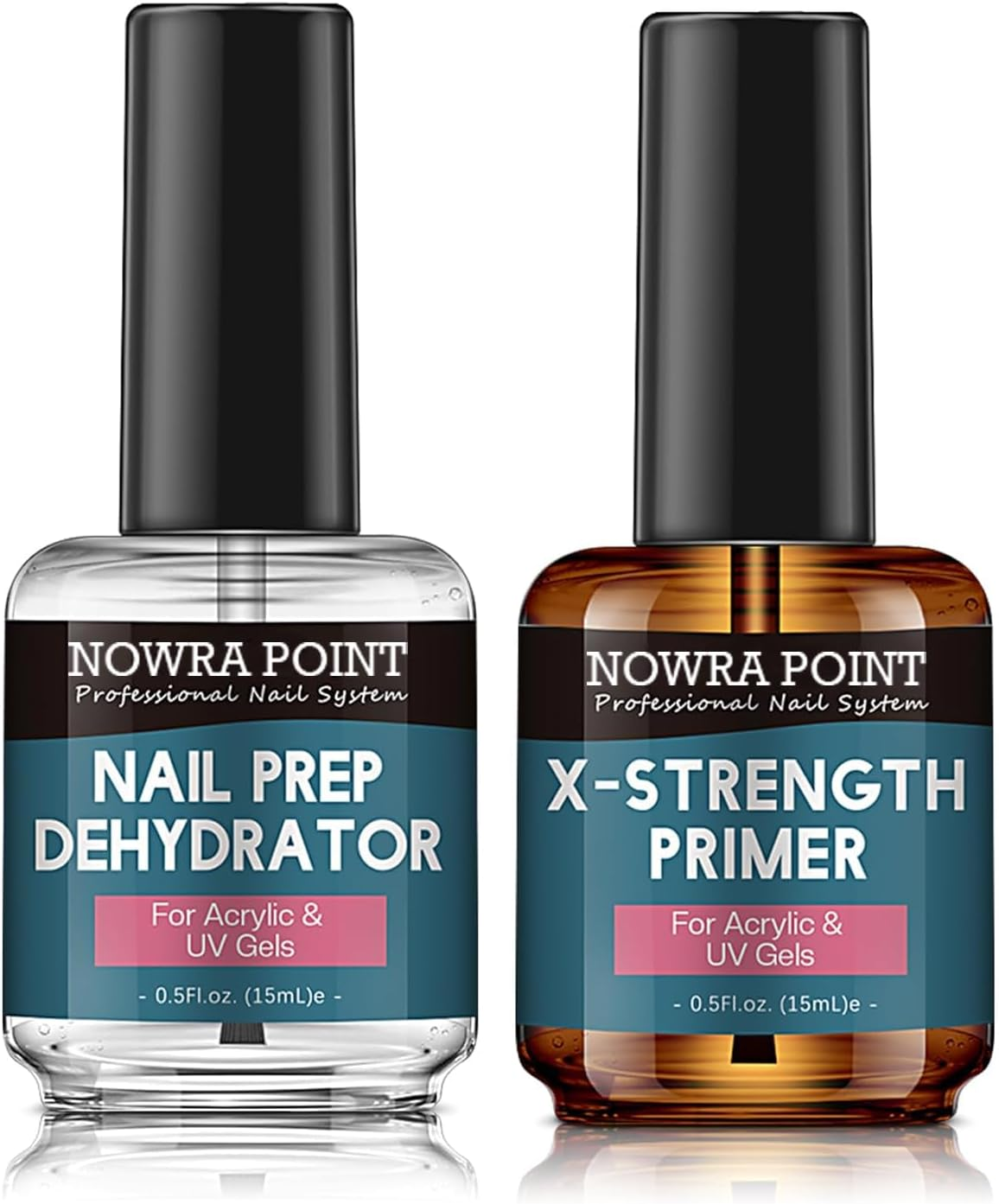 Nail Prep Dehydrator & X-Strength No-Burn Nail Primer Set &ndash; Non-Acid, Fast-Dry for Acrylic Powder, 0.5Oz image number 1