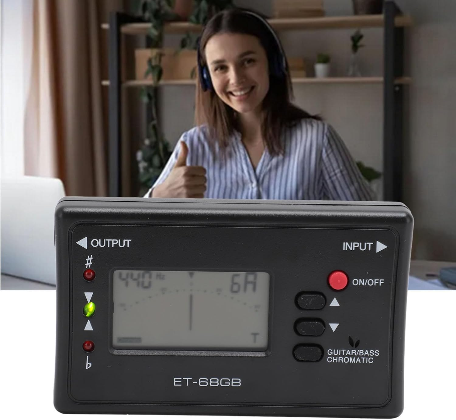 ET 68GB Digital Metronome Tuner Tone Generator, 3 in 1 Metronome, Tuner, Tone Generator, 12 Tuning Tone Generator Tuners, for Guitars Bass image number 5