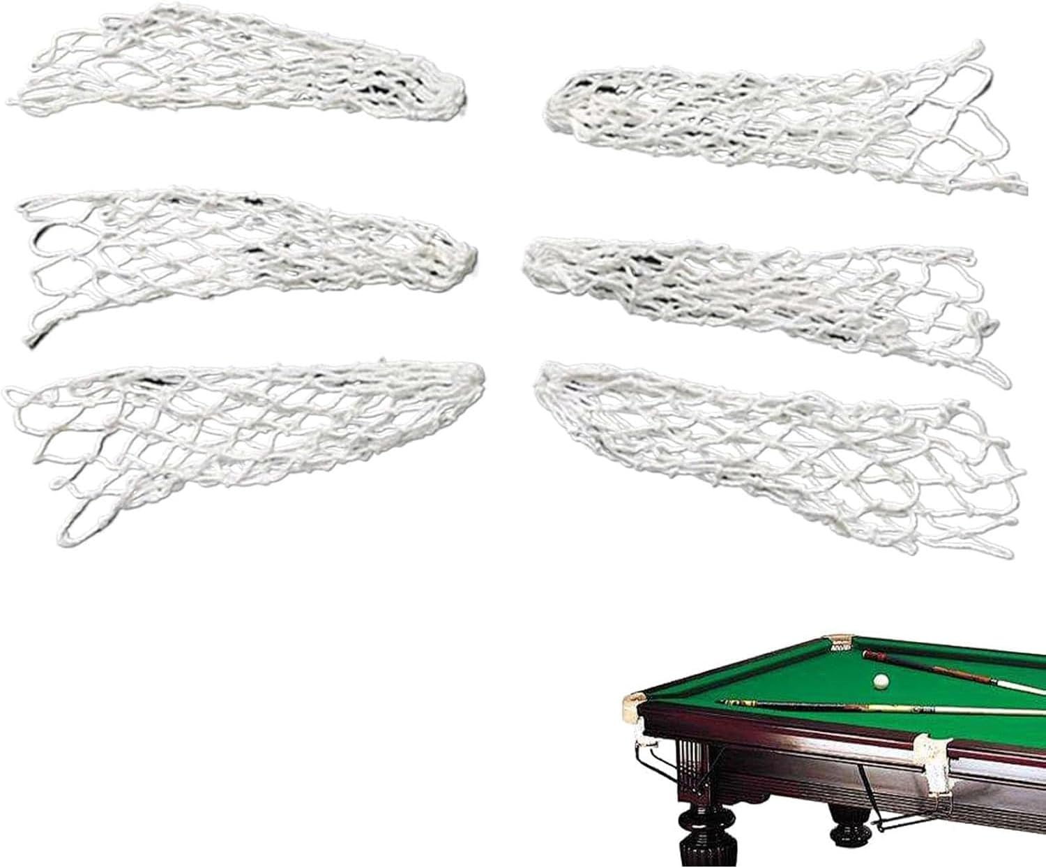 Billiards Table Pocket, 6Pcs/Set Billiards Mesh Pockets, Premium Nylon Durable Billiards Table Net, Tough and Tensile Ideal Accessories for Replacing Pool Table Pockets, Billiards Enthusiasts image number 4