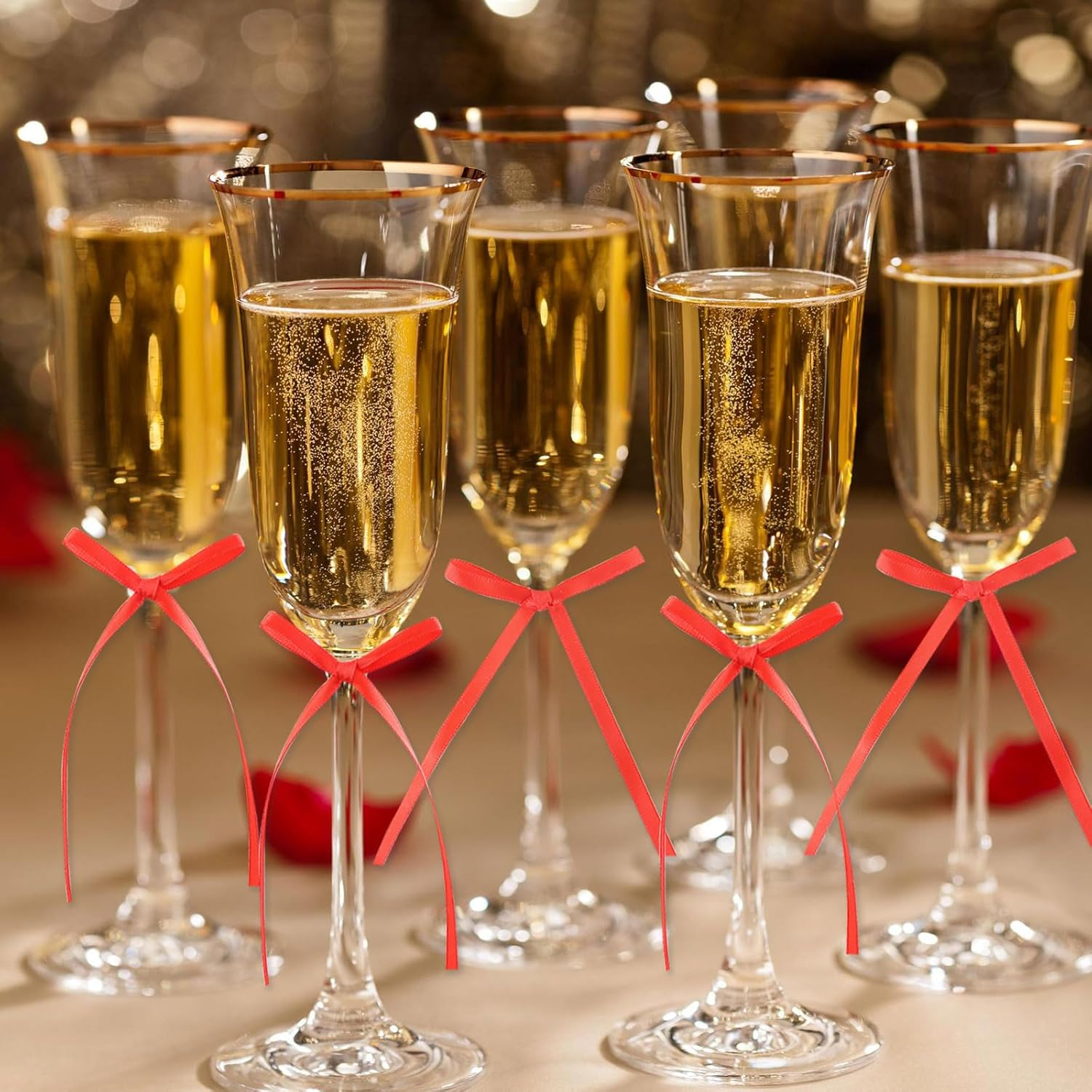 24 Pack Bow Cupcake Toppers Bowknot Pink Purple Blue Yellow Green Mulitycolor Cupcake Picks Bridal Baby Shower Cake Dessert Picks Decoration Baby Girl Birthday Wedding Party Supplies Red - Black Lace image number 4