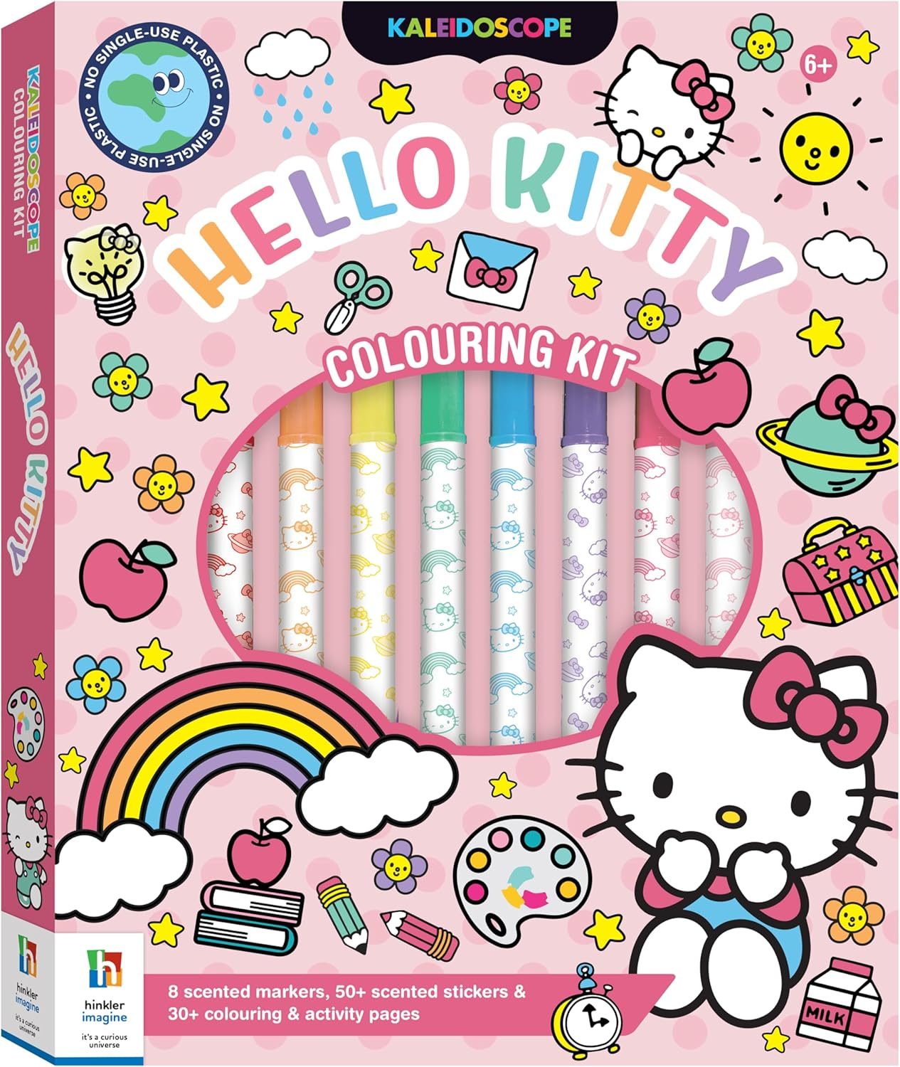 Kaleidoscope Colouring Kit Hello Kitty &ndash; Includes 64-Page Book, Scented Markers, and Stickers &ndash; Engaging Screen-Free Creative Activity for Home, Travel, or Gifts &ndash; for Kids Ages 6&ndash;12