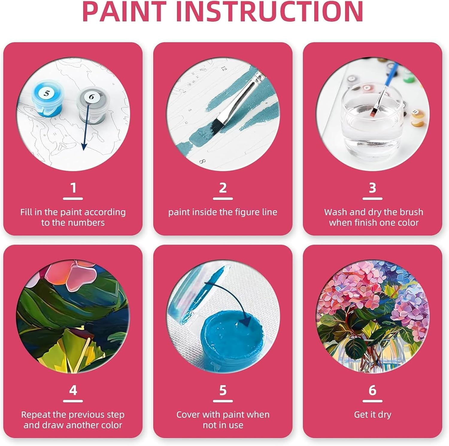 40&times;50CM Flower Paint by Numbers Kits for Adults, Painting by Number Kits on Canvas, DIY Color Oil Painting Acrylic Paints, Home Wall Decor(Without Frame) image number 4