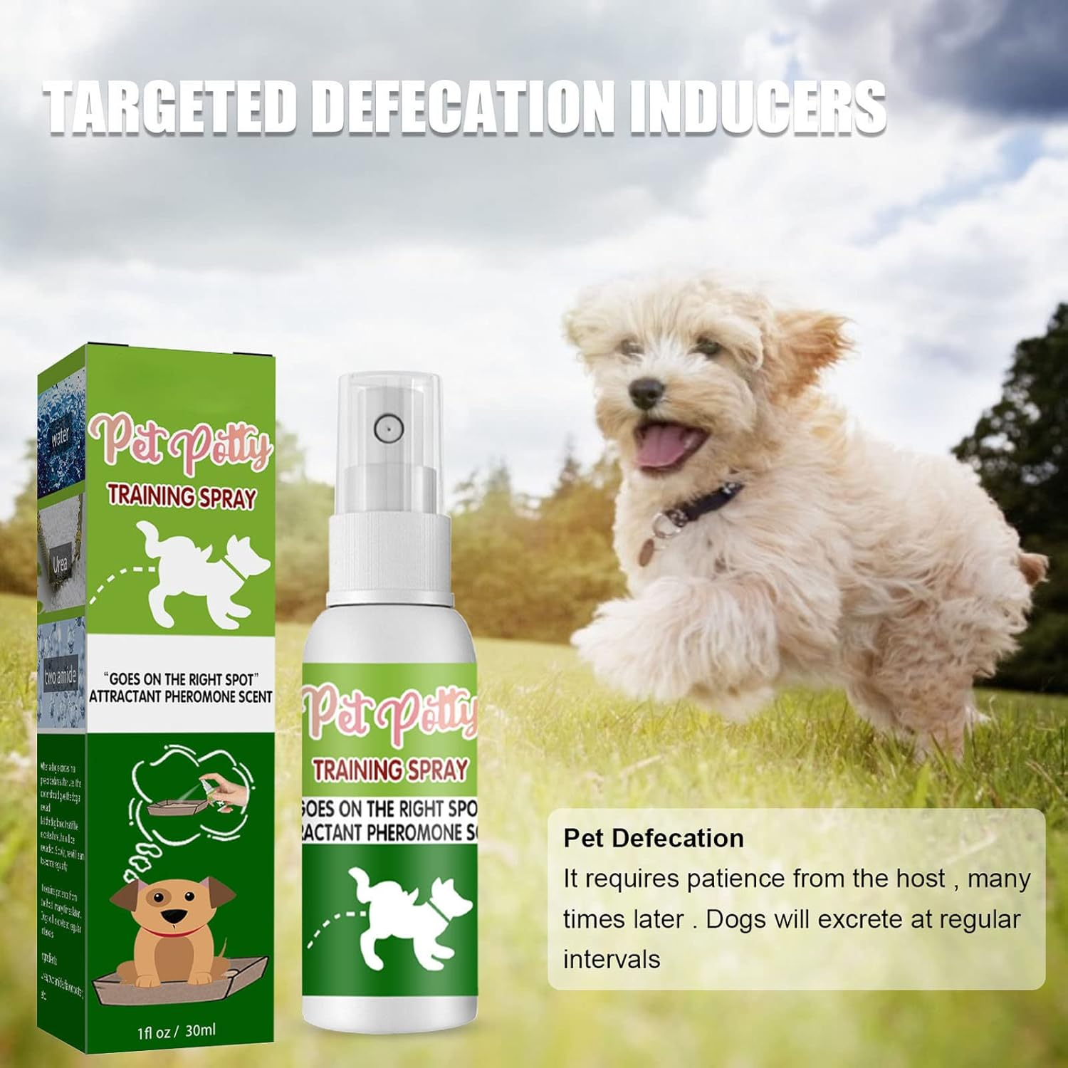 Dog Potty Training Spray Healthy Attractive Portable for Puppy Aid 30Ml Toilet Puppies and Dogs Spray, Scent Train Adult