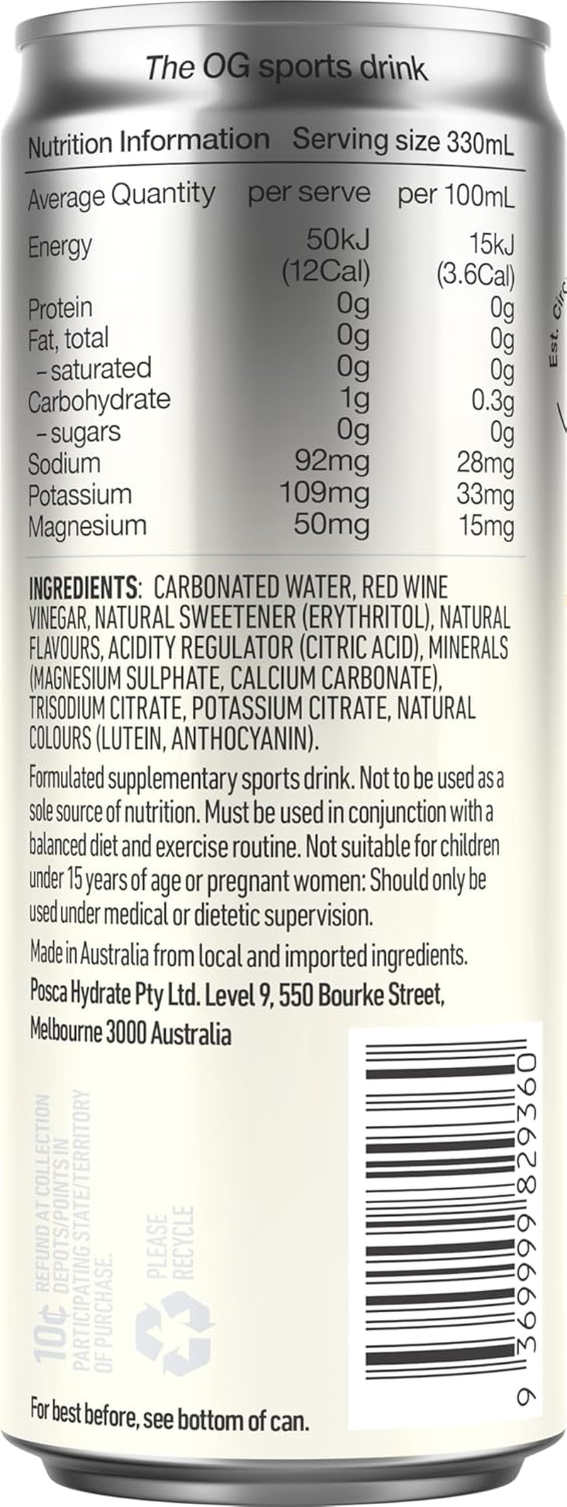 Posca Hydrate Pineapple 12 X 330Ml