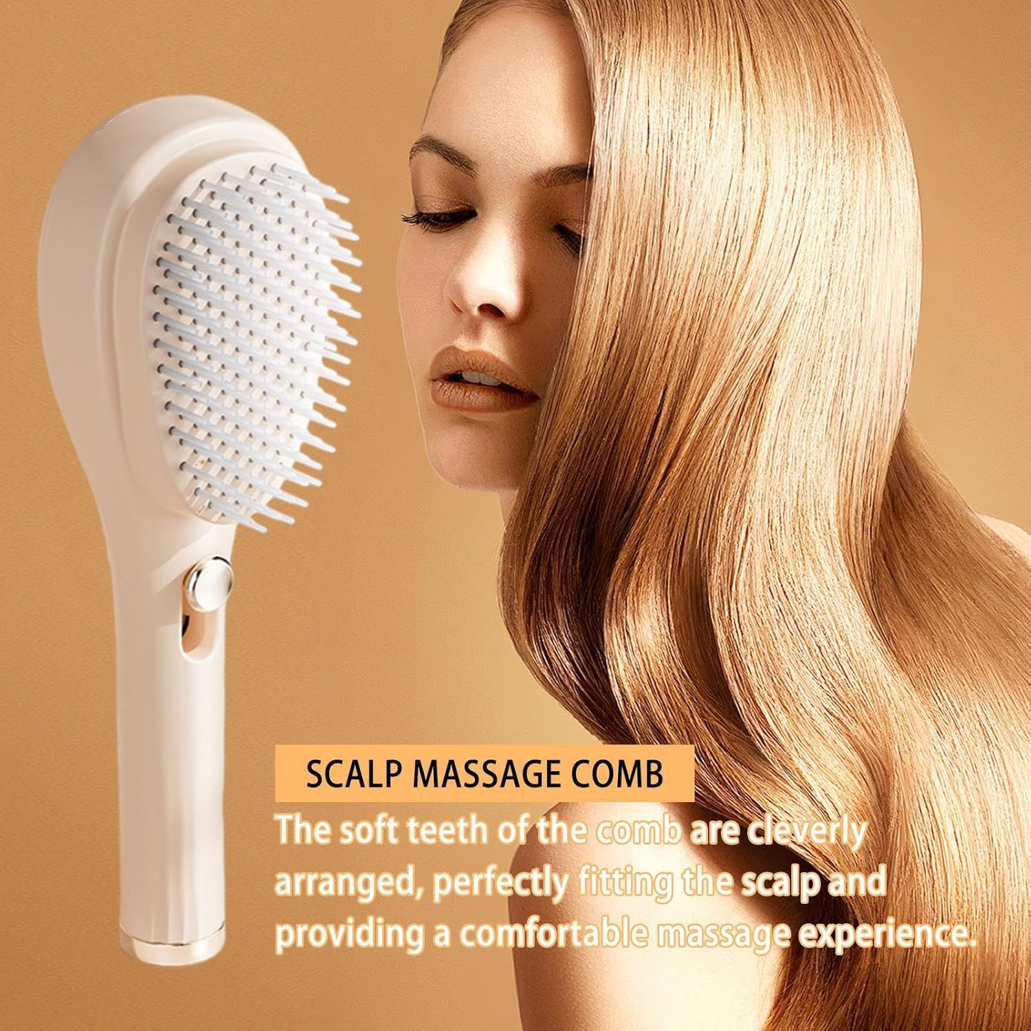 Antistatic Massage Comb, Hair Brush for Women, Cleaning Comb, Self-Cleaning Anti-Static Hair Brush for All Hair Types and Wigs image number 6