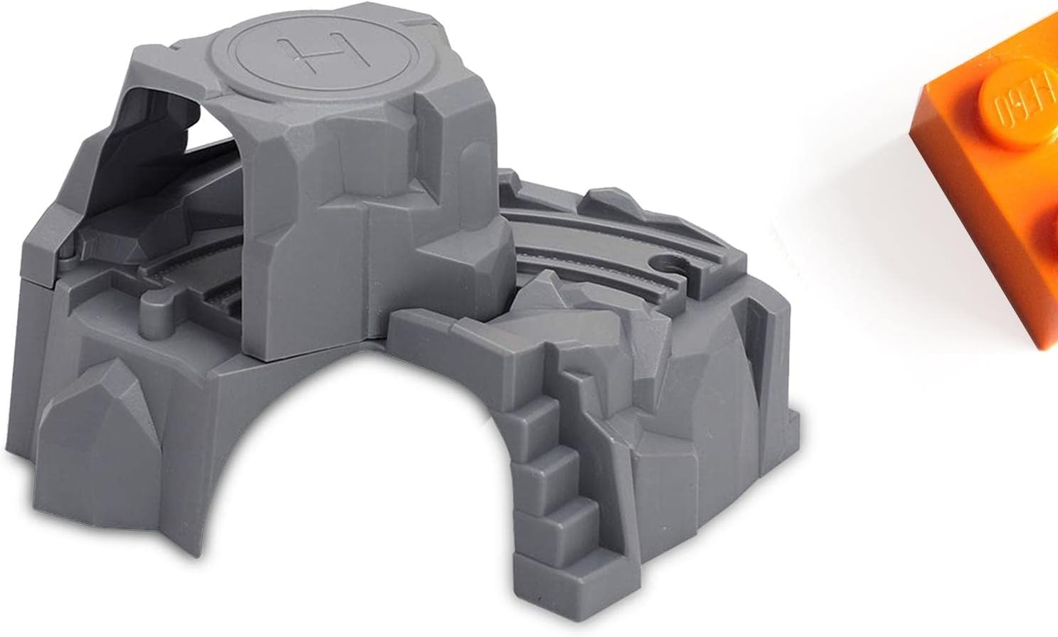 Plastic Grey Double Tunnel,Wooden Train Track Accessories, Toys image number 3