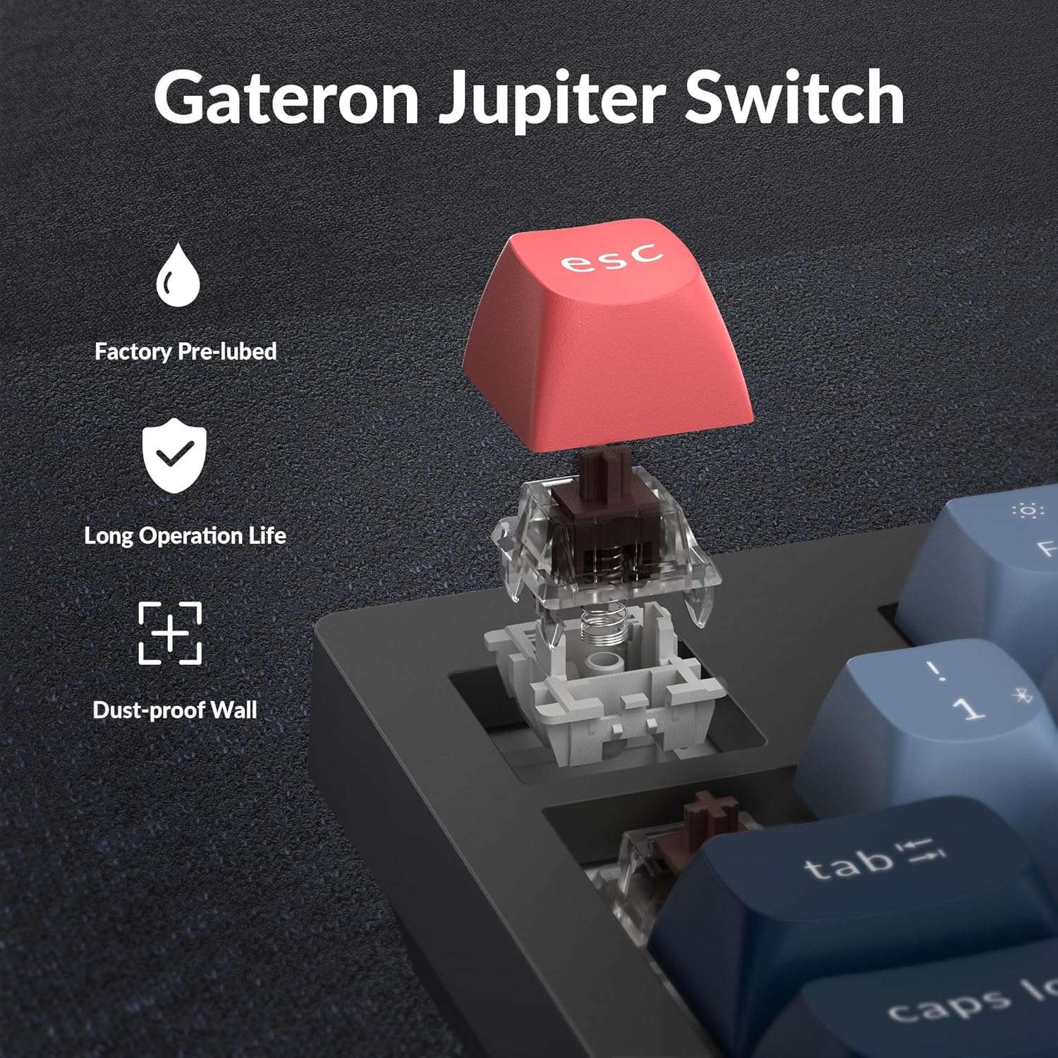 Keychron V5 Max Custom Wireless Mechanical Gaming Keyboard with Number Pad, 96% Layout QMK/VIA 2.4 Ghz/Bluetooth 5.1/Wired, RGB Backlit Hot-Swappable Gateron Brown Switch for Mac Windows Linux image number 6