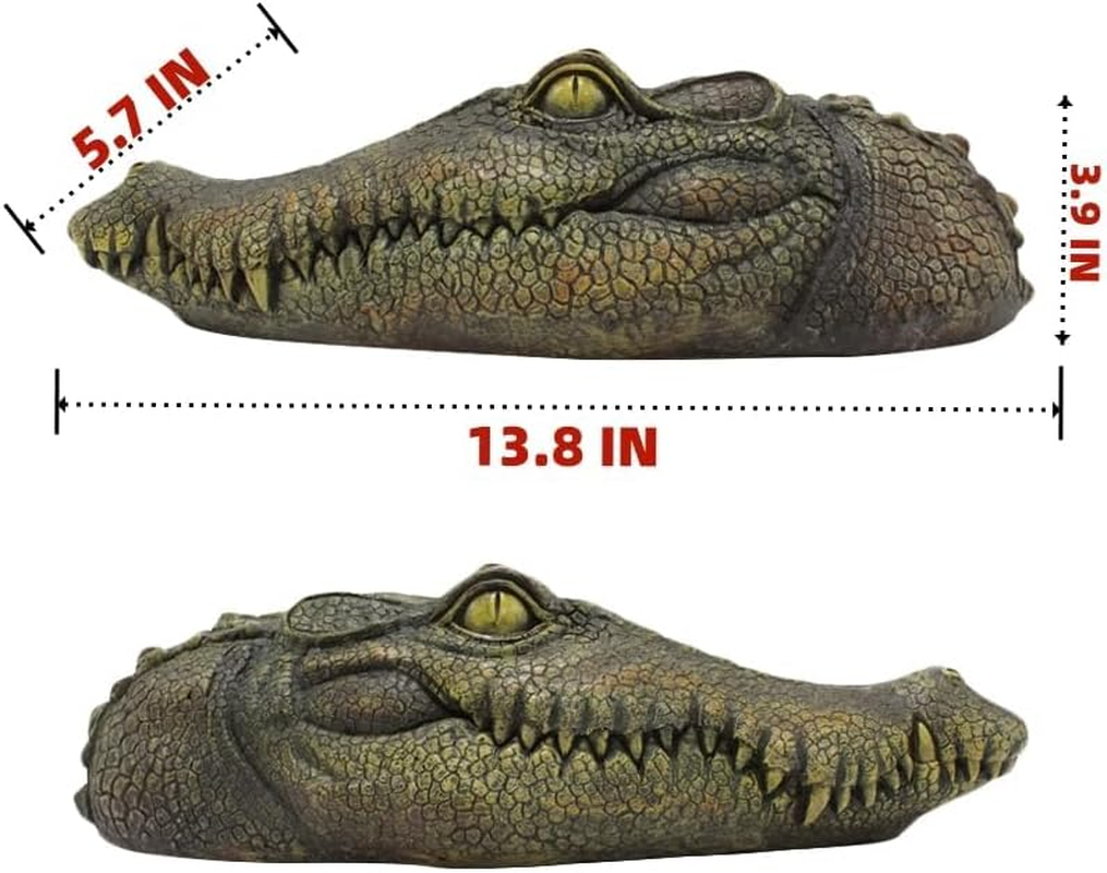 Floating Alligator Head Decoy for Pools and Ponds, Realistic Crocodile Deterrent for Ducks, Geese, and Birds - Easy to Use and Move, Durable - Geiwogwc (Green Eye) - Yellow Eye image number 5