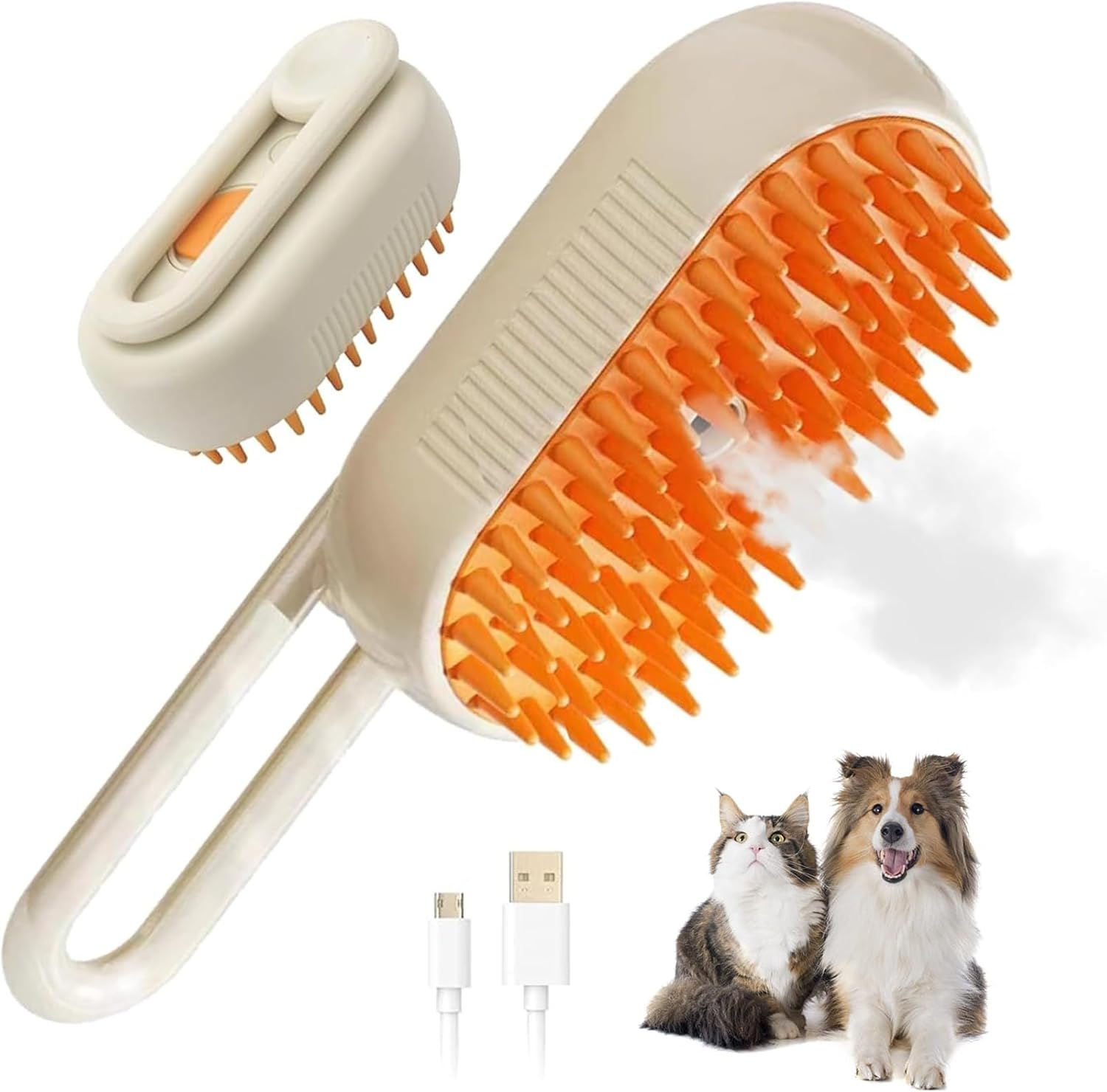 3-In-1 Cat Brush with Steam, Steamy Cat Brush, Cat Steamy Brush, Cat Hair Brush with Water, Multifunctional Pet Spray Massage Comb, Steam Brush for Cats and Dogs, Anti-Static and Knot Resistant image number 4