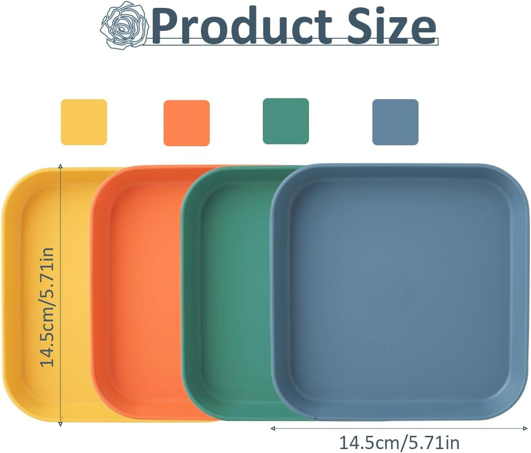 Pack of 4 Flat Feeding Bowls for Kittens and Short-Legged Cats