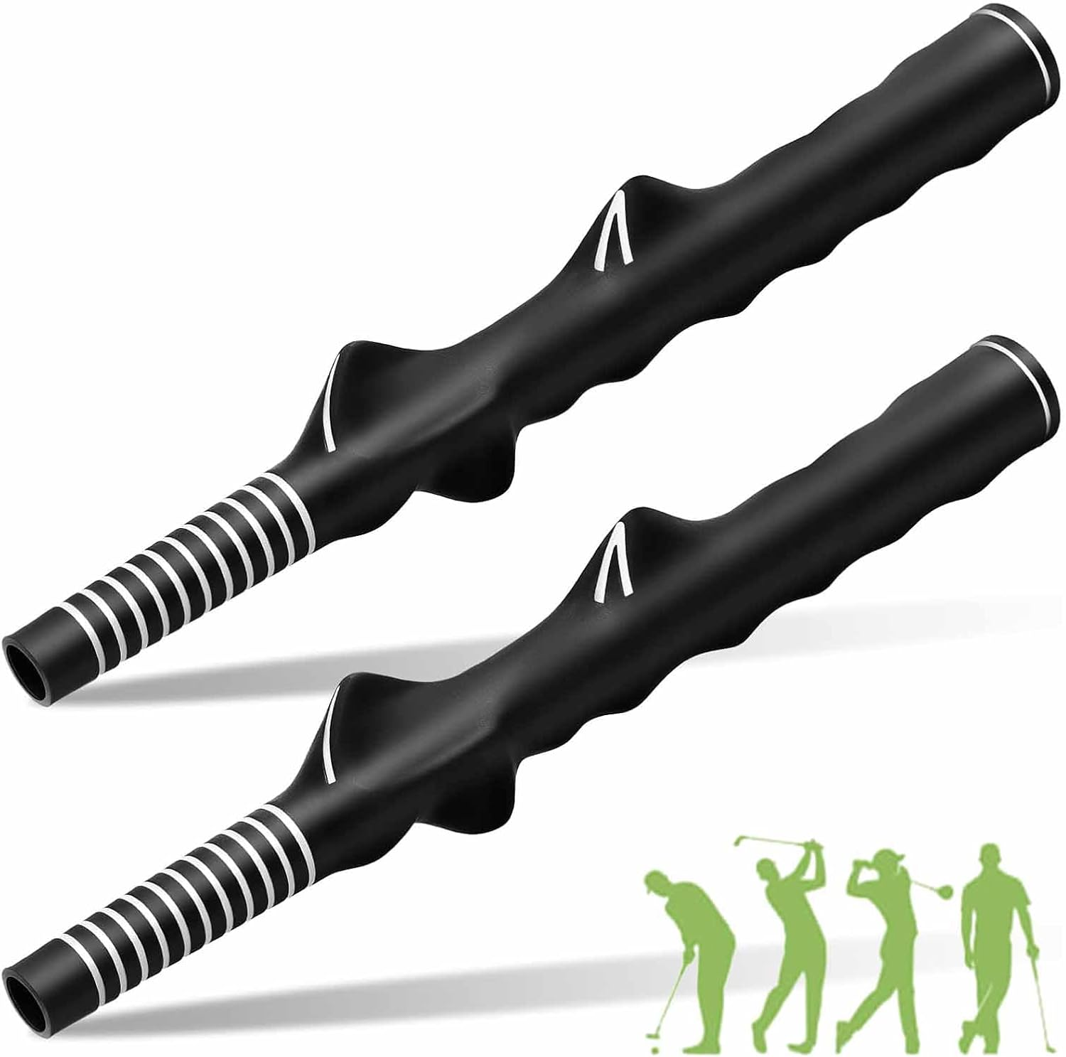 2-Pack Golf Training Grip Aid, 26 Cm Right-Handed Golf Club Grip Trainer, Black image number 5