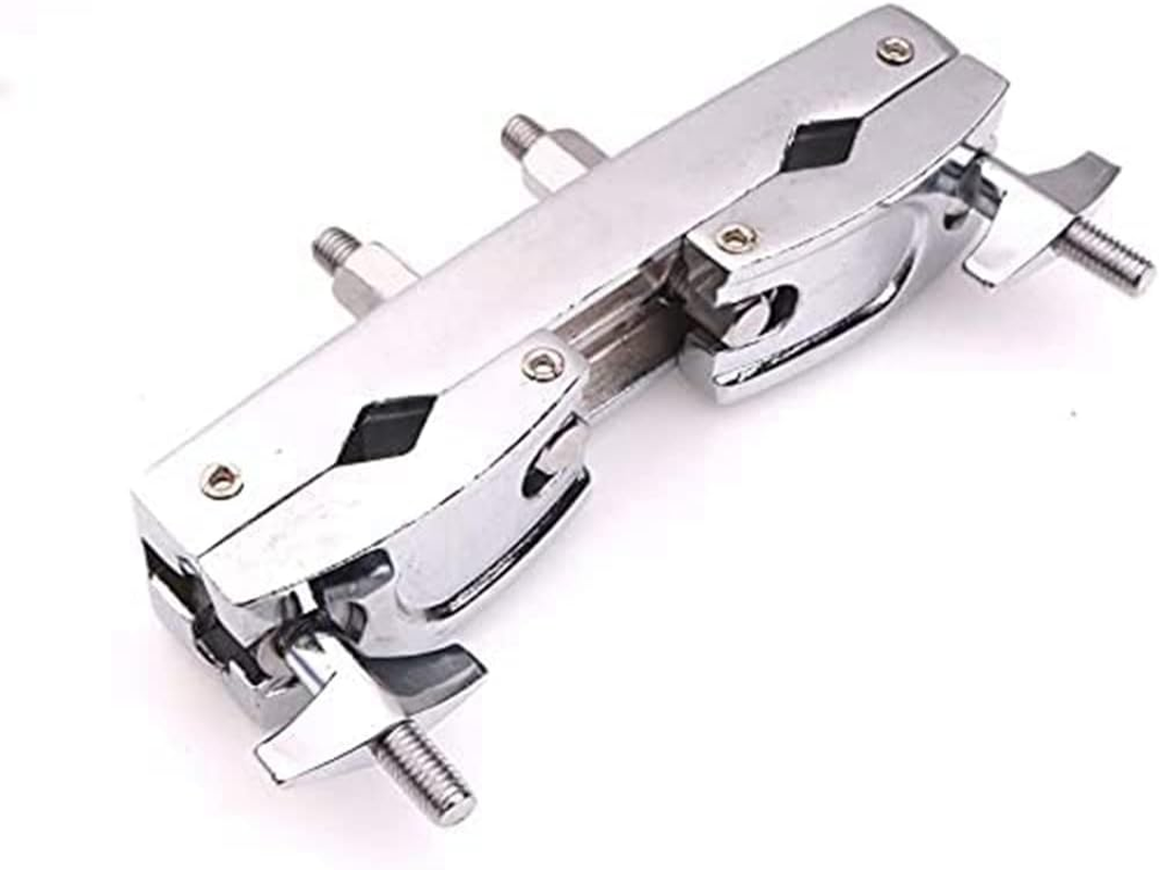 Tuperoymse Drum Clamp 2 Hole Silver Multi Clamp Cymbal Stand Mount Holder for Drums Cymbals Cowbell Accessory image number 3