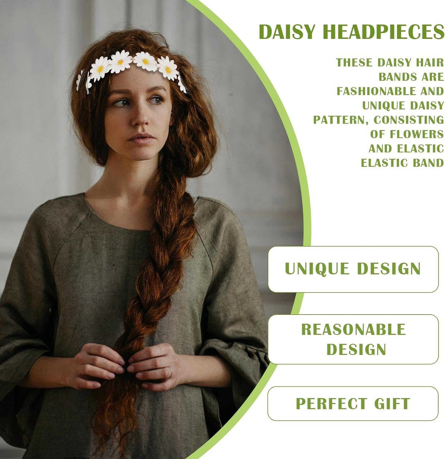 Sunflower Crown Daisy Flower Wreath Bridal Headband Festival image number 3