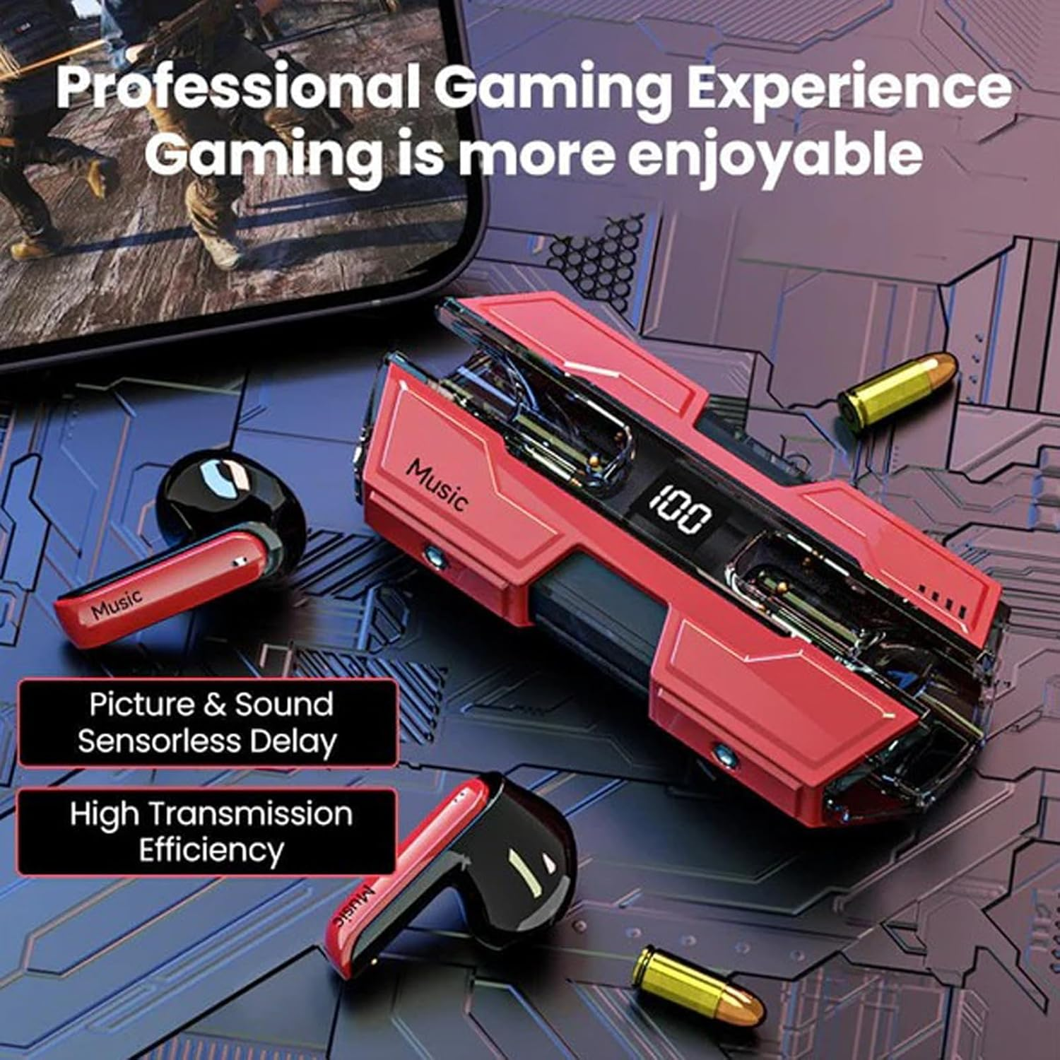 Suerteyay Semi-In-Ear Wireless Headset,2025 New Semi-In-Ear Bone Conduction Earbuds Wireless Bluetooth,Ipx7 Waterproof, Magnetic Snap-Together Design,Mecha Appearance for Games and Daily Life (A)