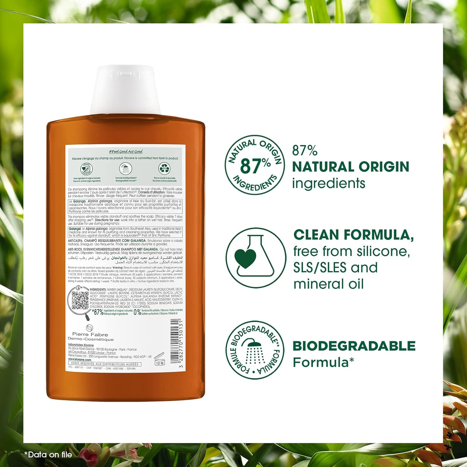 Klorane Anti-Dandruff Rebalancing Shampoo with Galangal 400ML image number 5