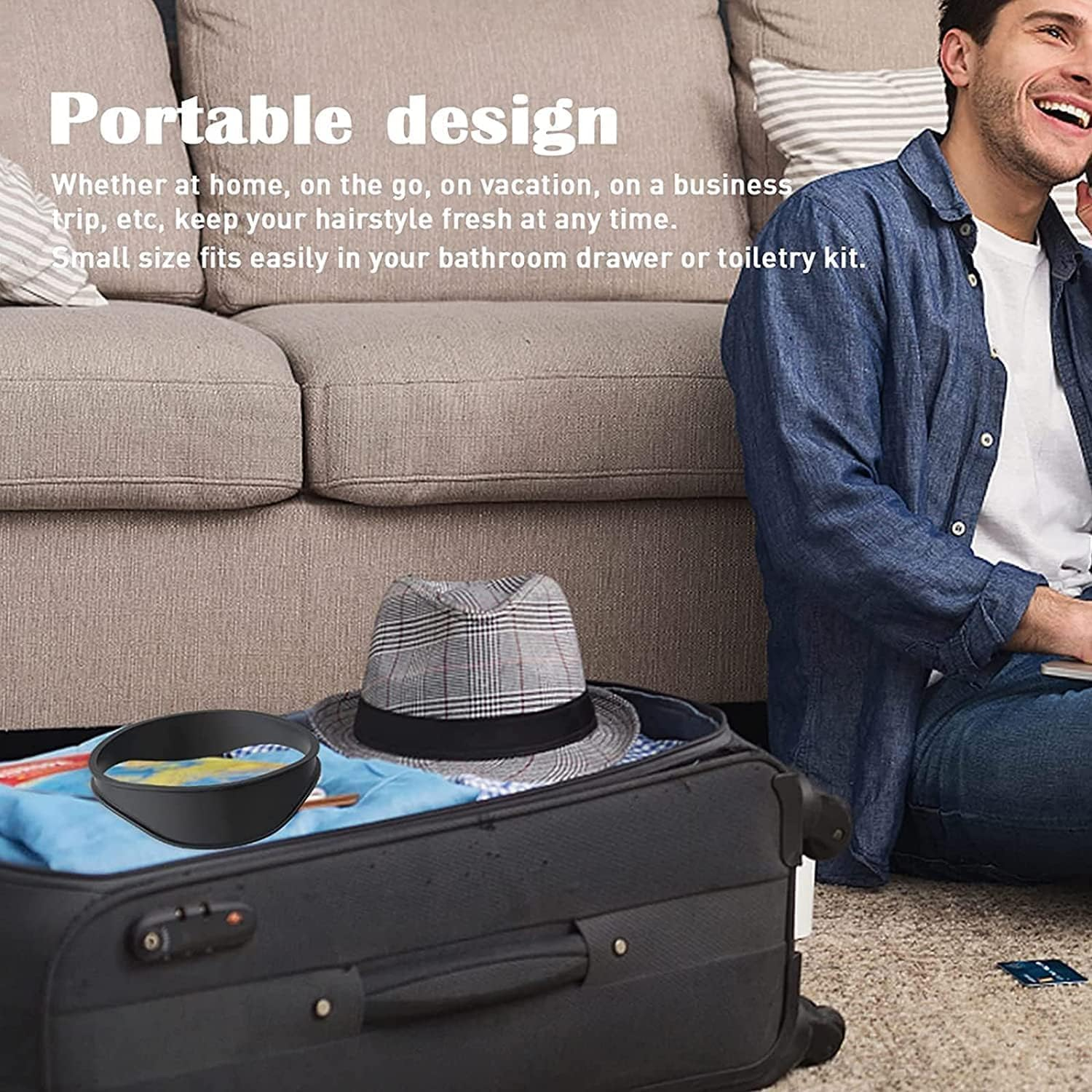 2PC Neckline Shaving Template and Hair Trimming Guide, High-Grade Curved Durable Silicone Haircut Band for DIY Home Haircuts Fade and Taper Guide for Clippers, Black and Blue image number 6