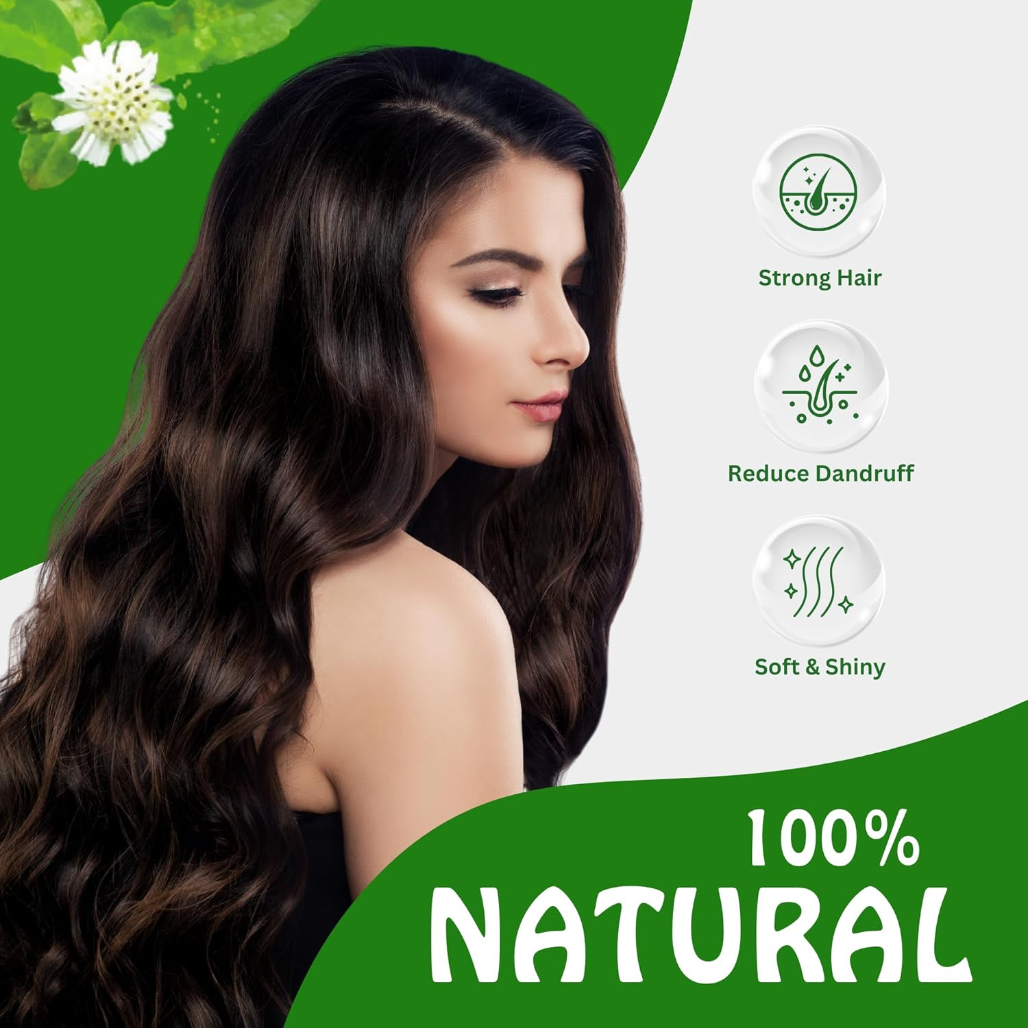 Havintha Bhringraj Powder for Hair Growth Split Ends Nourishment - 227 Grams image number 5