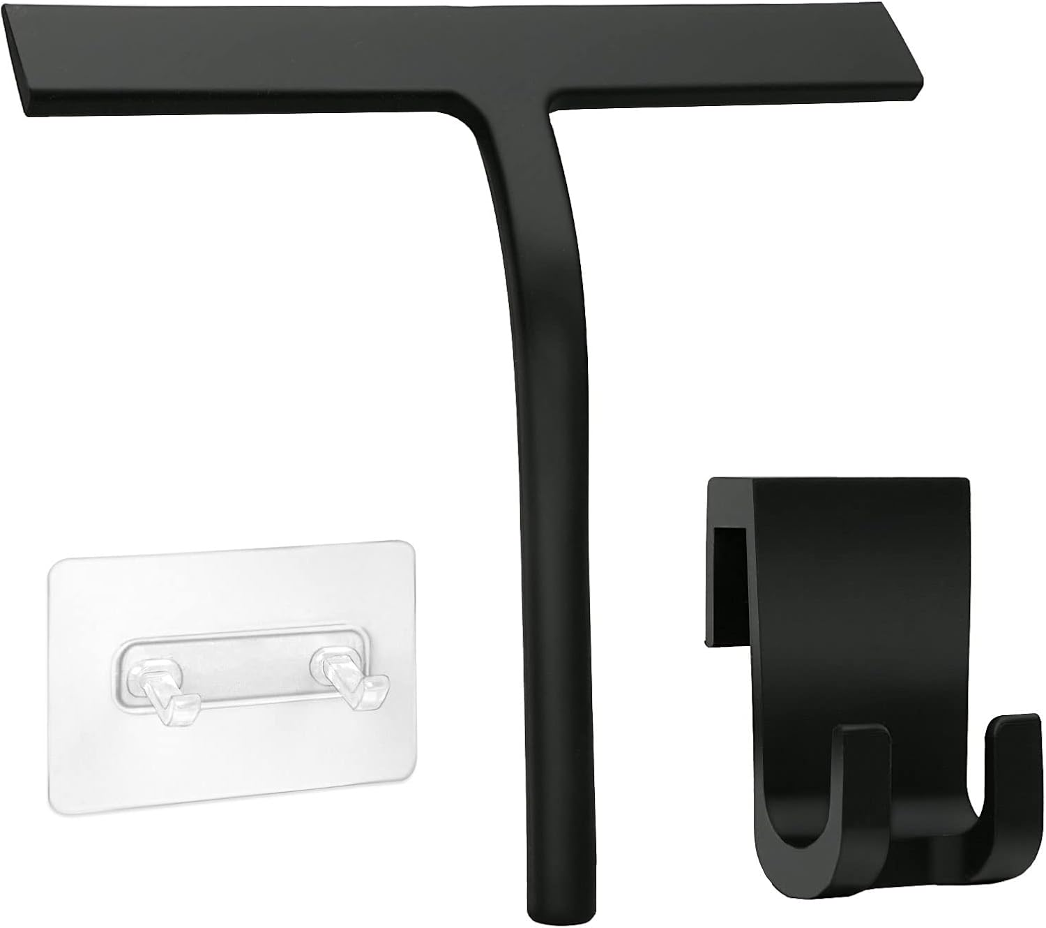 EDATOFLY Shower Squeegee, Window Squeegee Glass Cleaning Silicone Shower Squeegee with Hook Squeegee for Window, Shower Door, Glass, Mirror, Tile (Black) image number 6