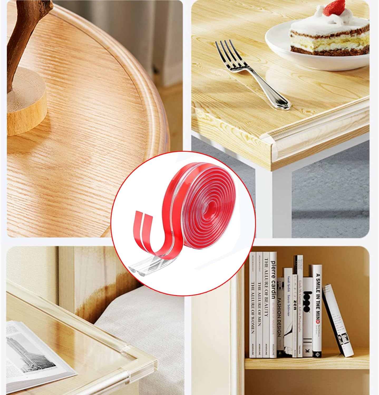 2 Meter Silicone Edge Protector Strip + 4 Corners, Baby Proofing Corner Protectors for Table Cabinets Drawers Furniture (Width 15Mm) image number 3