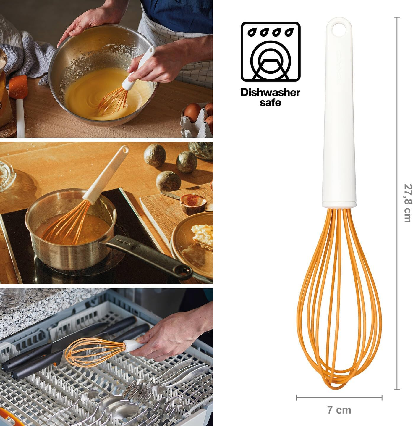 Fiskars Non-Scratch Silicone Whisk, Multicolour image number 5