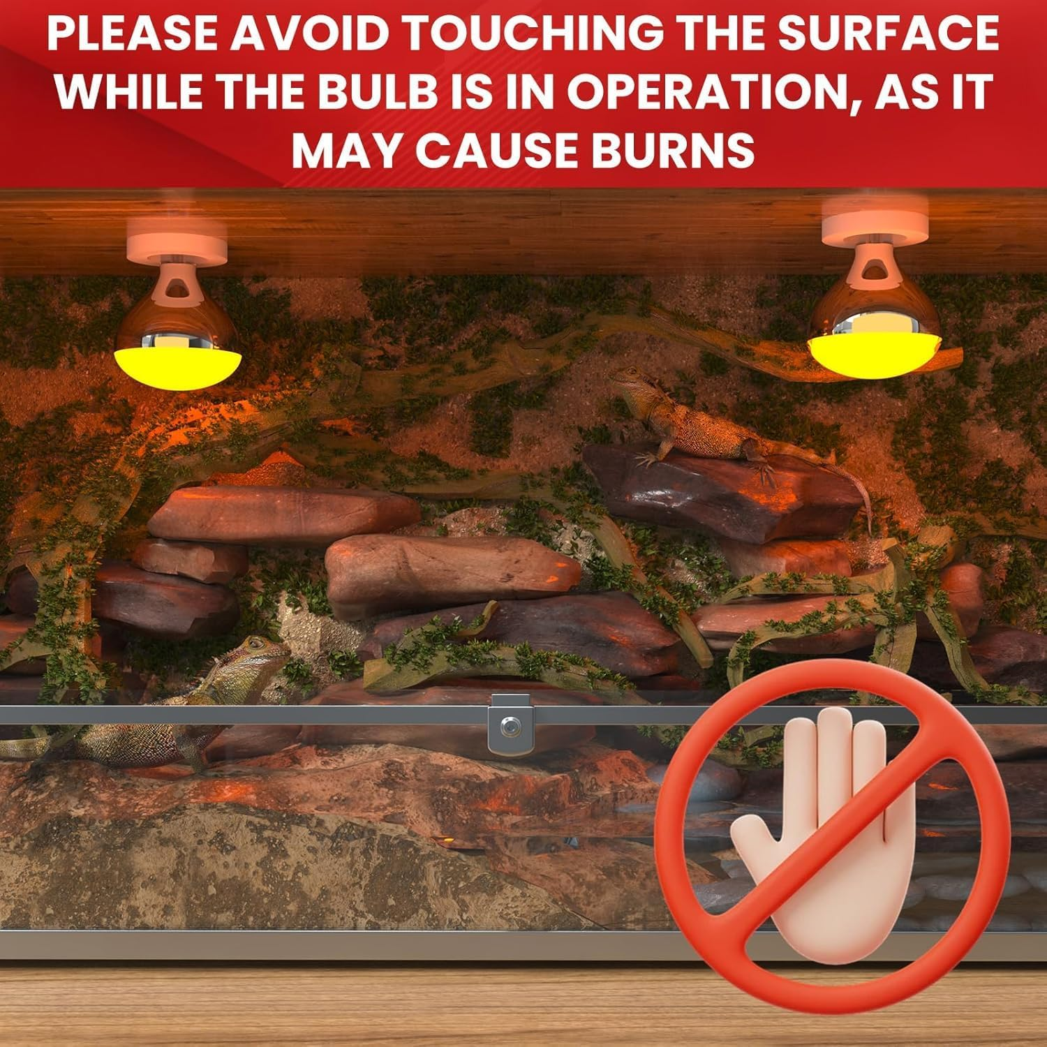 Glowup 250W Infrared Heat Lamp Bulbs, E27 Poultry Heat Lamp Bulb Dimmable R125 Infrared Basking Reflector Bulb, Food Insulation Lamp Bulb, for Food Service & Chicks, Turtles, Geckos, 2-Pack image number 2