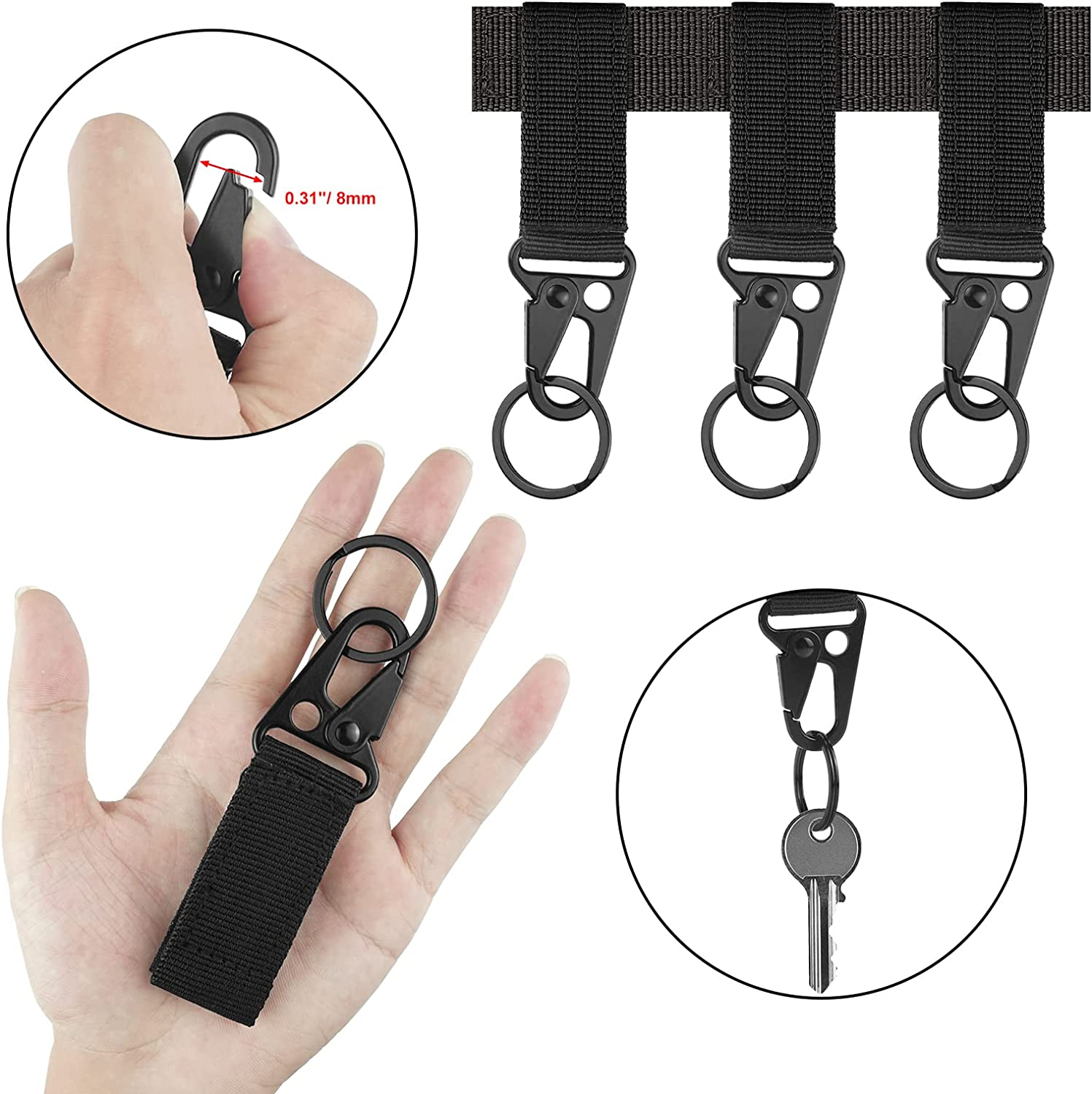 28/24/17 Pack Vashly Molle Backpack Attachments Kit of Accessories, D-Ring Grimloc Locking Gear Clip Web Dominator Elastic Strings Strap