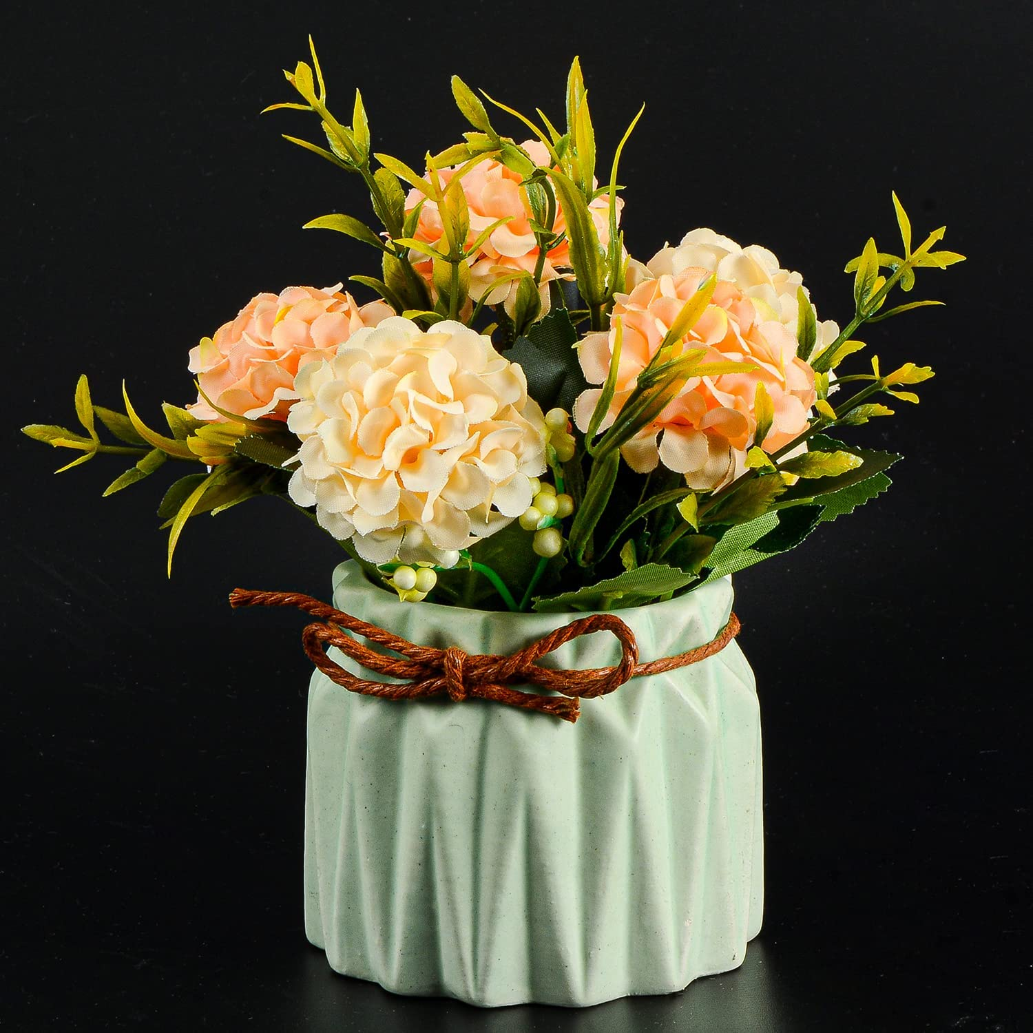 Artificial Flower Plants &ndash; Mini Fake Hydrangea Flowers in Pot for Home Decor Party Wedding Office Patio Table Desk Decoration, Set of 4, Size: 3.3''(Diameter) X 5.5''(Tall) image number 5