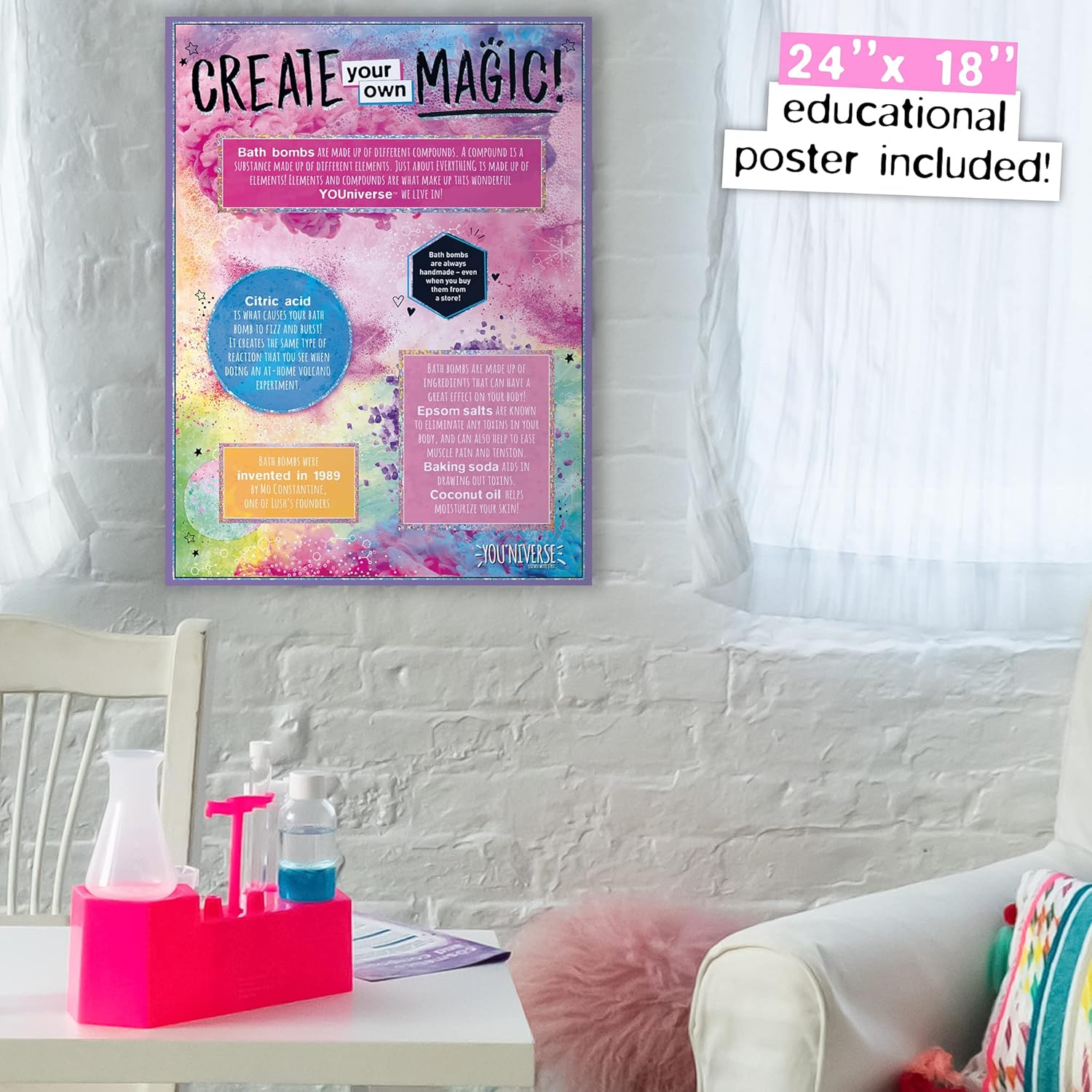 Just My Style You*Niverse Galactic Bath Bombs, At-Home STEAM Kits for Kids Age 6 and Up, Bath Time Fun, DIY Bath Bombs image number 3