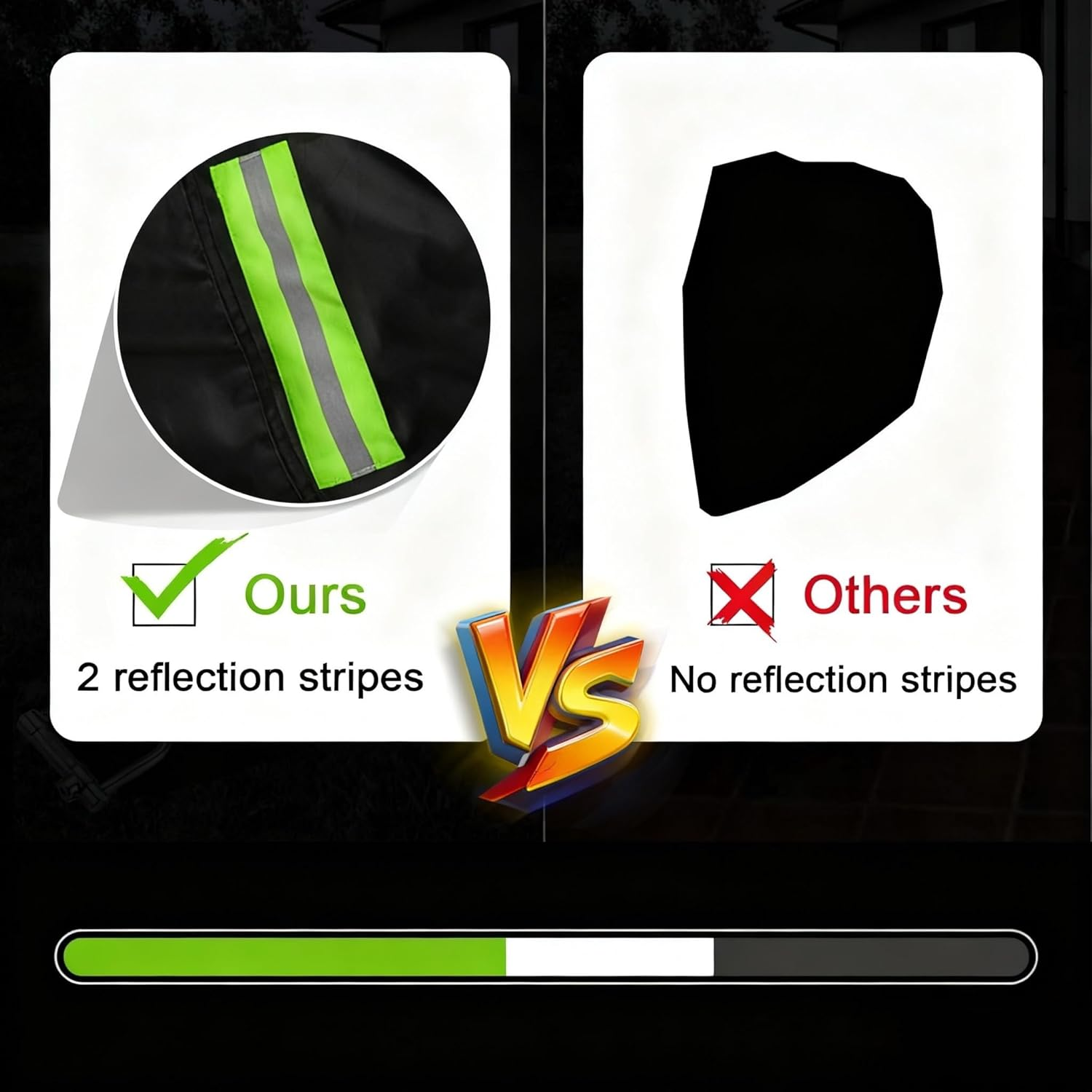 Motorcycle Cover All Season,Universal Weather Durable Quality Waterproof Sun Outdoor Protection Scooter Shelter Tear Proof Night Reflective & Lock-Holes Storage Bag Fits up to 104" Motorcycles Vehicle image number 2