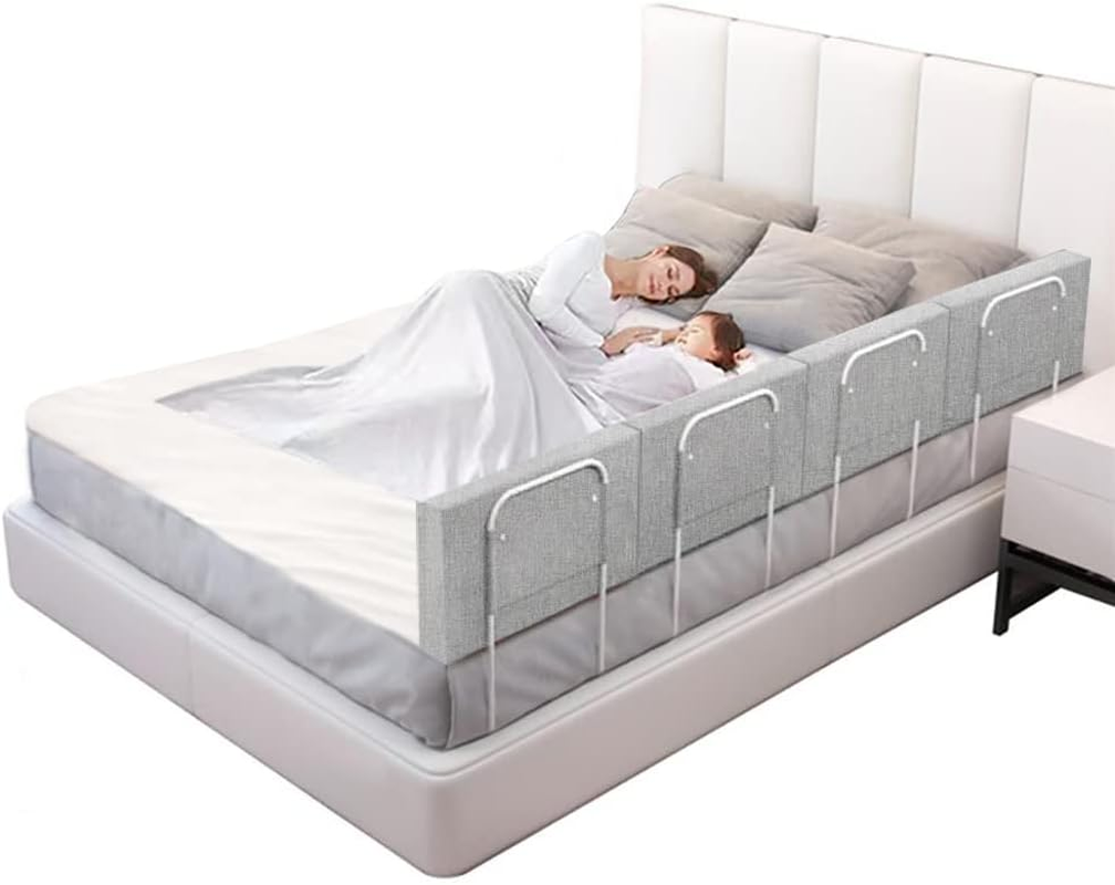 Bed Rail Bumpers for Toddlers, Foam Padded Bed Barrier for Kids Safety, Adjustable Bed Side Guard Rails for Old Dogs, Bunk, Twin, Queen & King, Full Size Beds (Pink, 2Packs)