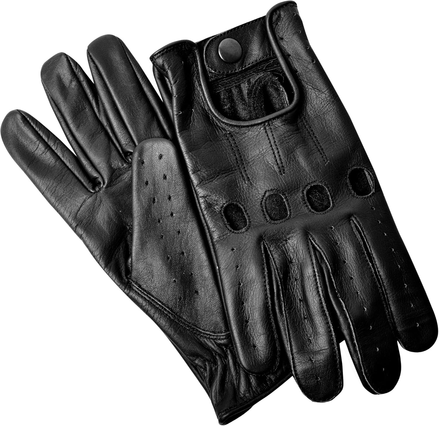 Men'S Leather Chauffeur Vintage Retro Style without Lining Driving Gloves