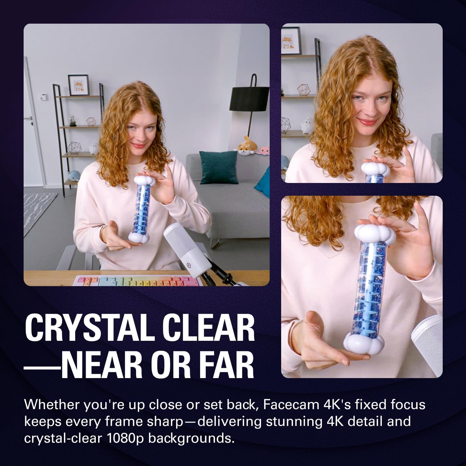 Elgato Facecam 4K - 4K60 Studio Webcam, Dslr-Like Control, Cinematic Effects, 49Mm Lens Filters, HDR, Uncompressed Video, Optimized Focus Area | USB-C for PC & Mac image number 6