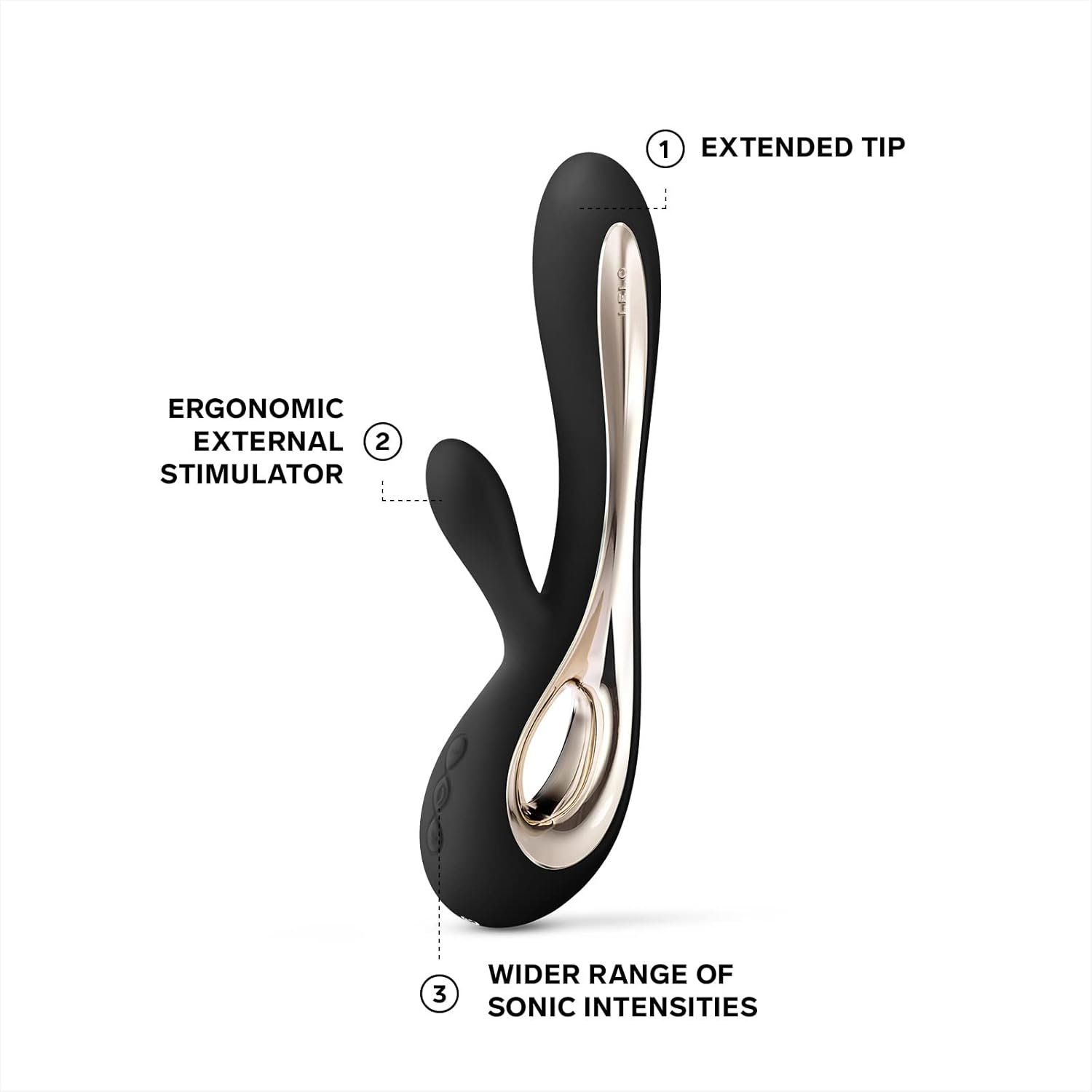 LELO SORAYA 2 Rabbit Vibrator for Women Rabbit Sex Toy Massager for Clitoral and G Spot Pleasure, Waterproof & Wireless Toys for Her Adult Pleasure, Black image number 5