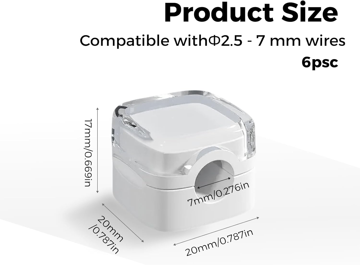 6-Pack White Magnetic Cable Clips Organizer, Adhesive Cord Holder Wire Management System for Desk, Office, Home, Car, Universal Compatibility with USB, HDMI, Power Cables image number 6