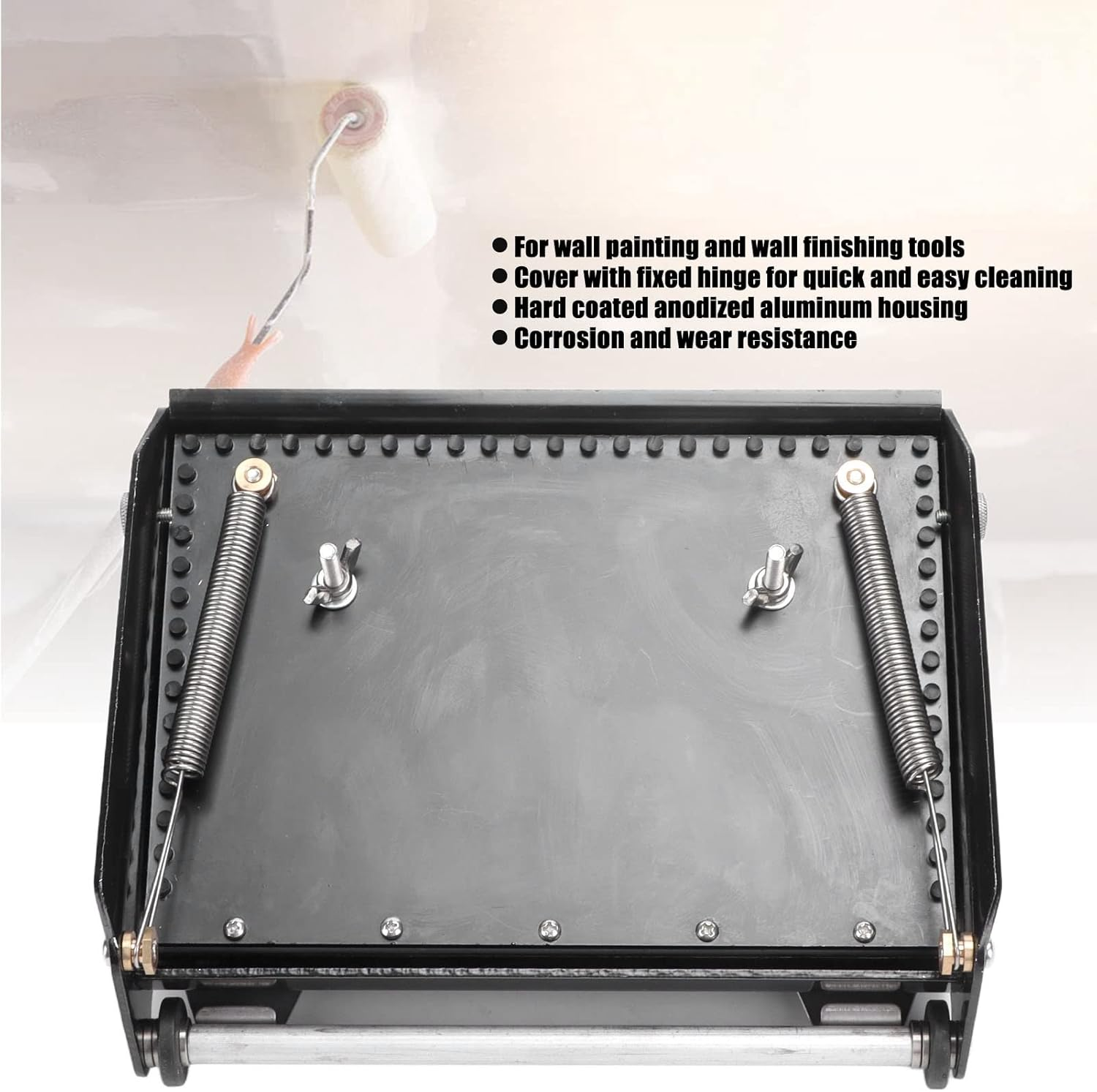 Drywall Flat Finishing Box, Aluminum Alloy Wallboard Mud Compound Putty Powder Finishing Box, Wall Plastering and Scraping Flat Box Tool for Wall Painting (8 Inch) image number 4