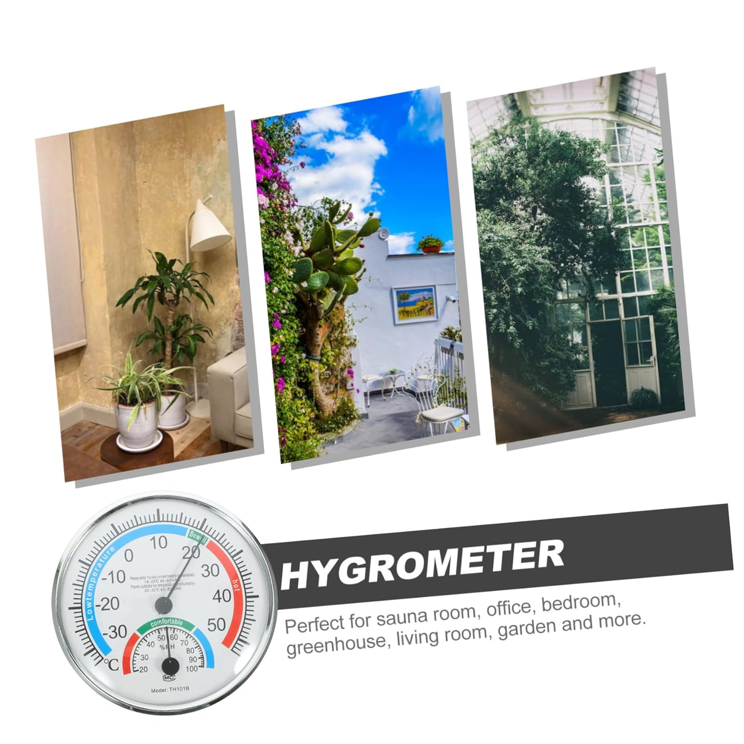 Accurate Thermometer Hygrometer for Indoor Outdoor Use Abs Temperature Humidity Gauge for Bedroom Greenhouse Easy Install Wall Decor image number 3