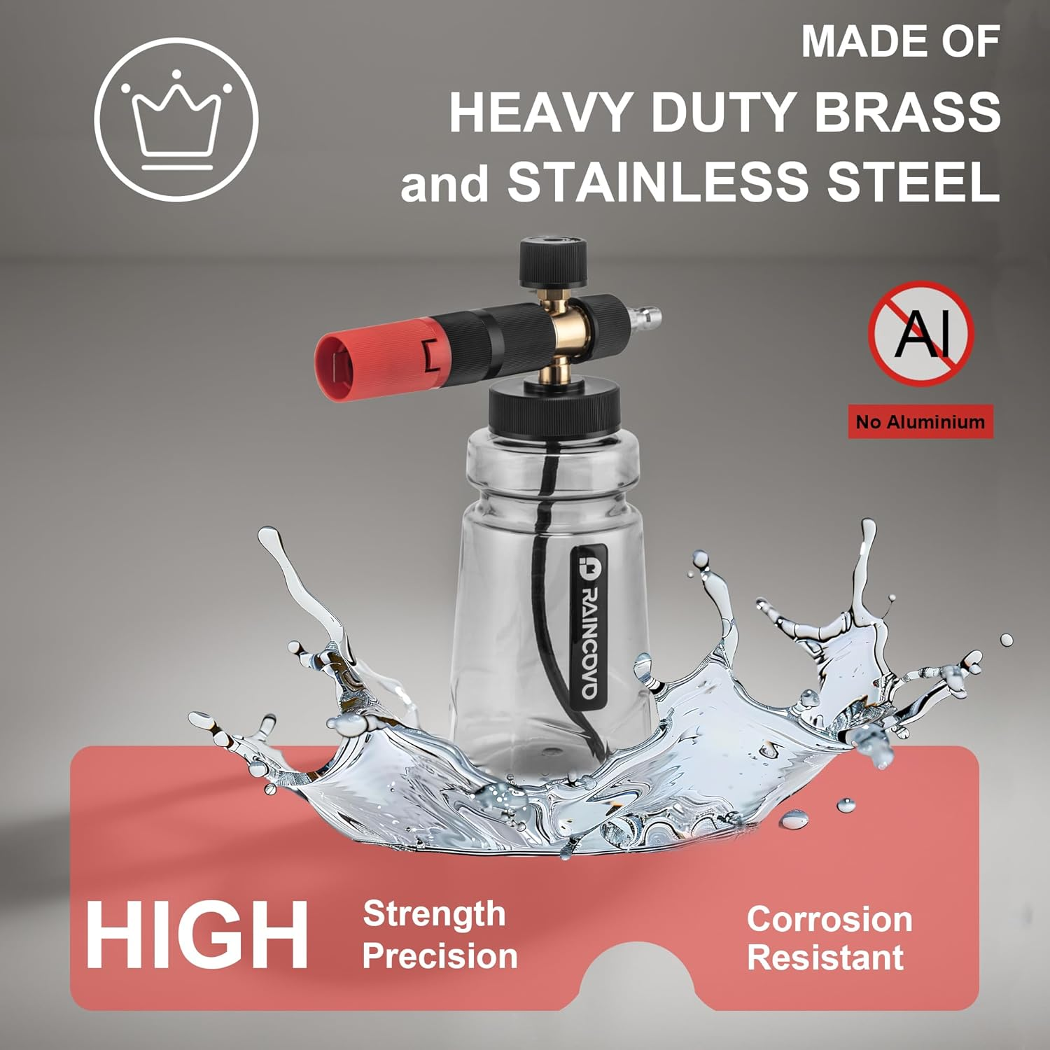 Foam Cannon Wide Mouth for Pressure Washer, Thick Snow Foam Lance for Car Wash, Adjustable Soap Cannon with 1/4 Inch Quick Connector, Additional 1.1Mm Orifice Nozzle image number 5