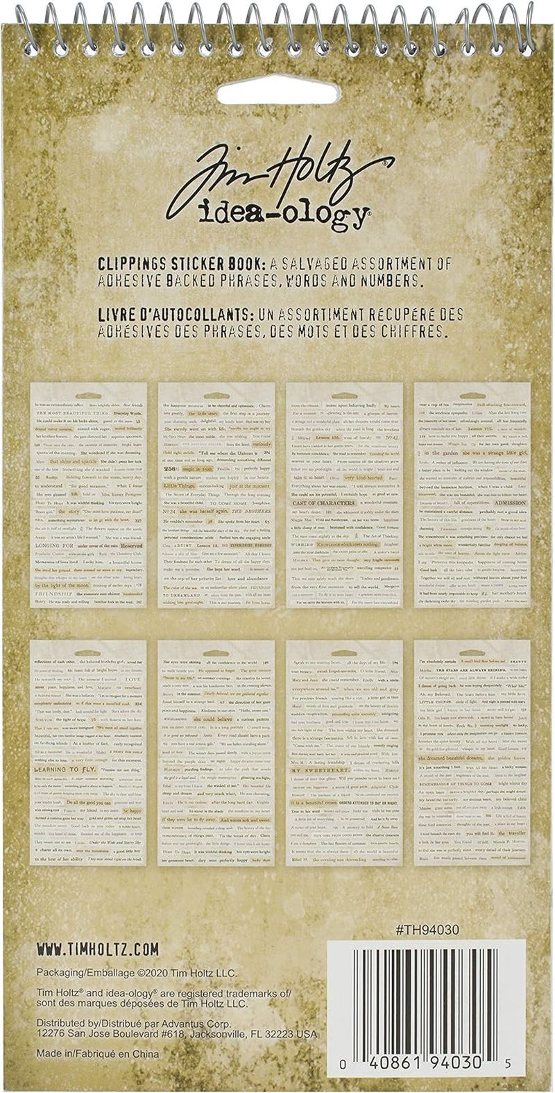 Tim Holtz Idea-Ology Sticker Book IDEA-O CLIPPINGS image number 1