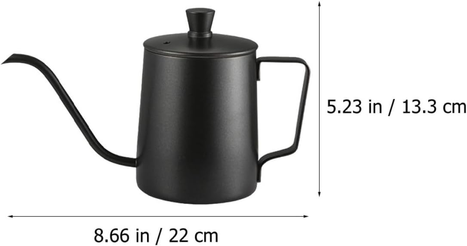 PERSELOSO Stainless Steel Mini Coffee Kettle with Lid Black Teakettle for Home Use Practical and Clean Water Pot for Tea and Coffee Brewing Compact and Design image number 4
