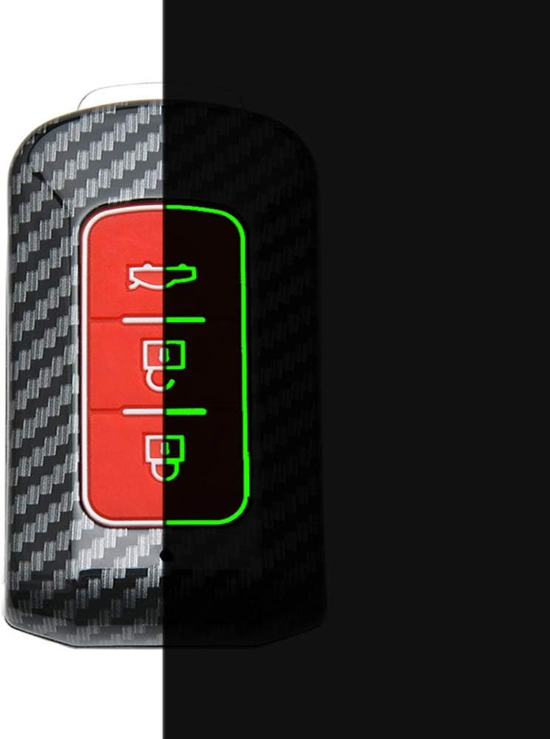 Ontto ABS Car Key Fob Cover Keyring for Mitsubishi ASX Outlander L200 Eclipse Lancer 10 Pajero Sport Accessories Remote Key Shell Plastic Silicone Key Case Key Holder Protector 2 Buttons Carbon Black image number 4