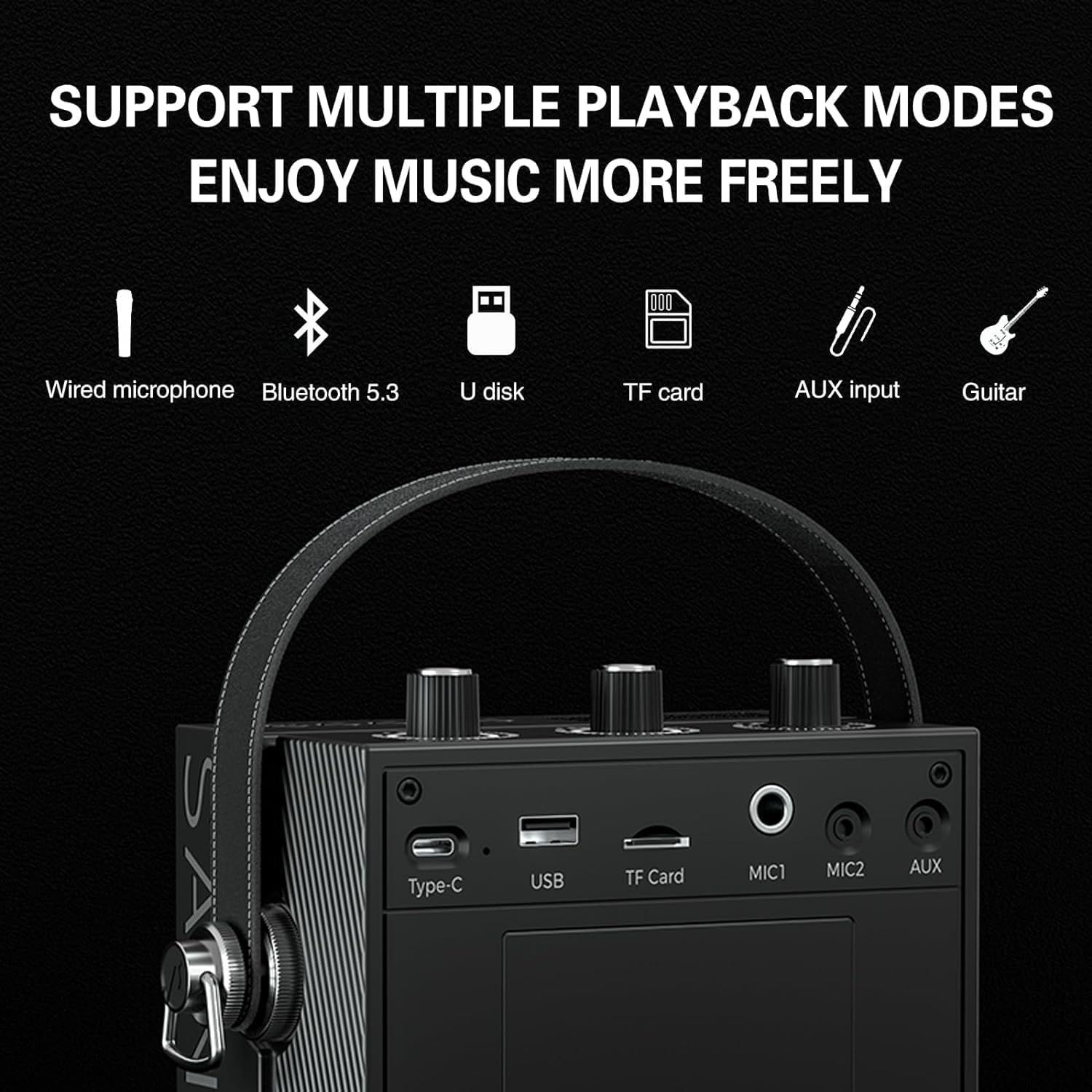 Winbridge Portable Pa Sytem with Wireless Microphone 40W, Bluetooth Speaker and Microphone System, Wireless Voice Amplifier for Teachers, Indoor/Outdoor Events S98