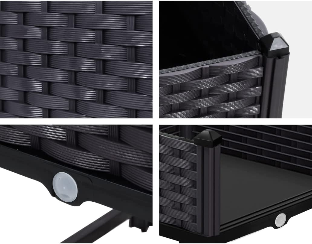 Green Fingers Garden Bed Polypropylene Planter Box, Gardening Supplies Plant Containers Patio, 40 X 40 X 23Cm Elevated Raised Beds Square Brown for Vegetables Flowers Herbs image number 5